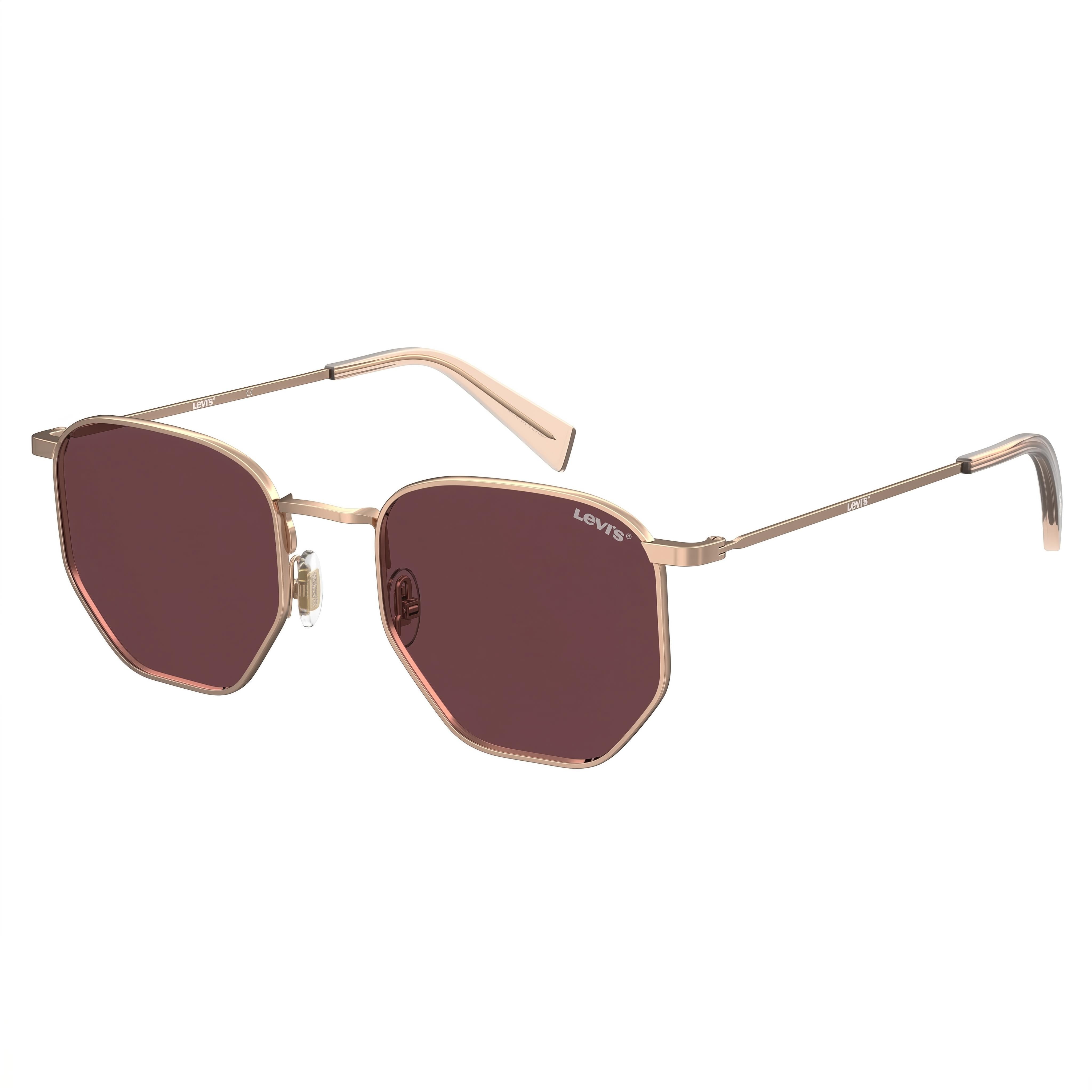 Gafas de sol Levi's Casual para hombre, de metal, con protección UV, montura de cobre dorado, lentes rosas, 51 mm, Photo 1