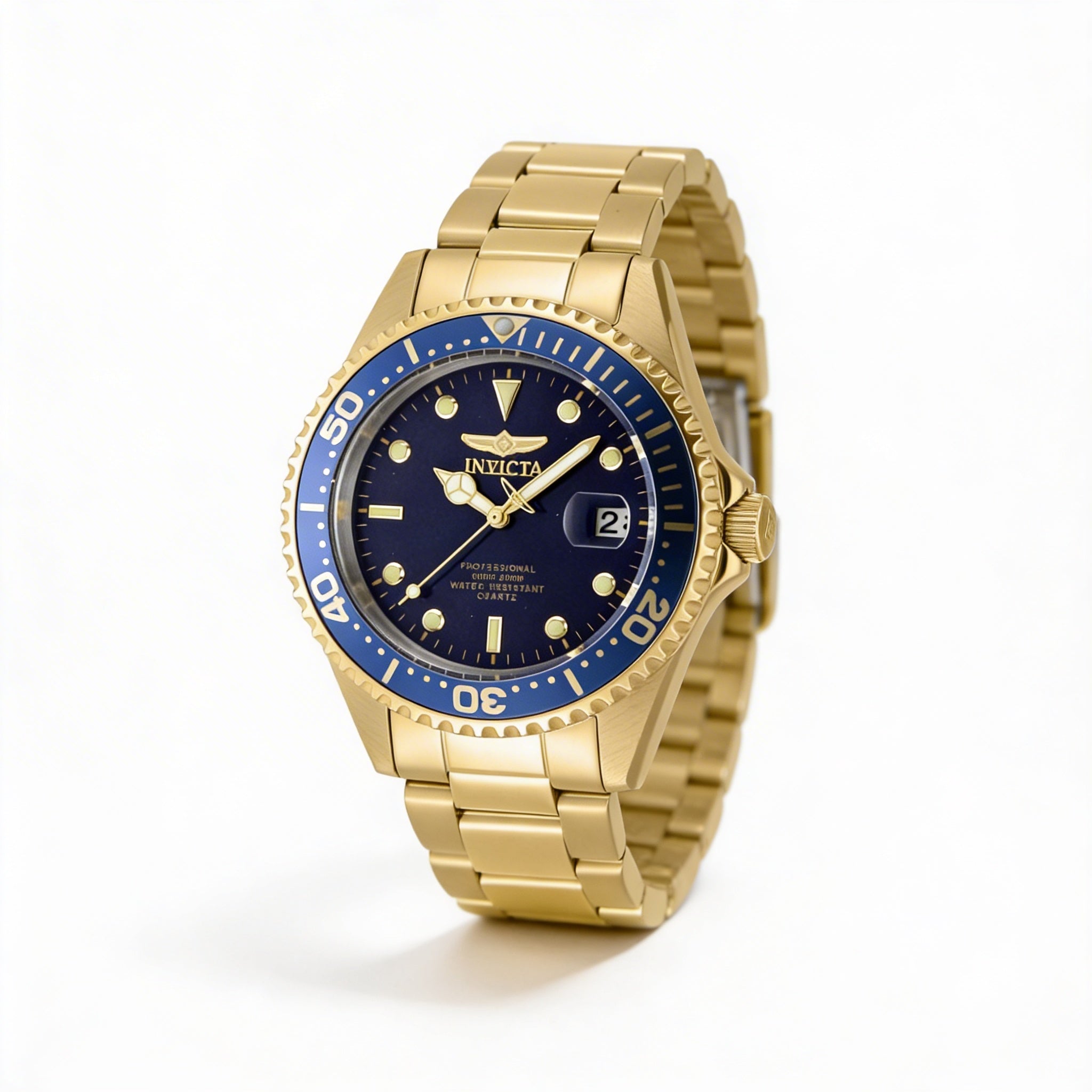 Reloj Invicta Pro Diver 8937OB unisex de acero inoxidable dorado con esfera azul y pulsera de cuarzo de 38 mm., Photo 1
