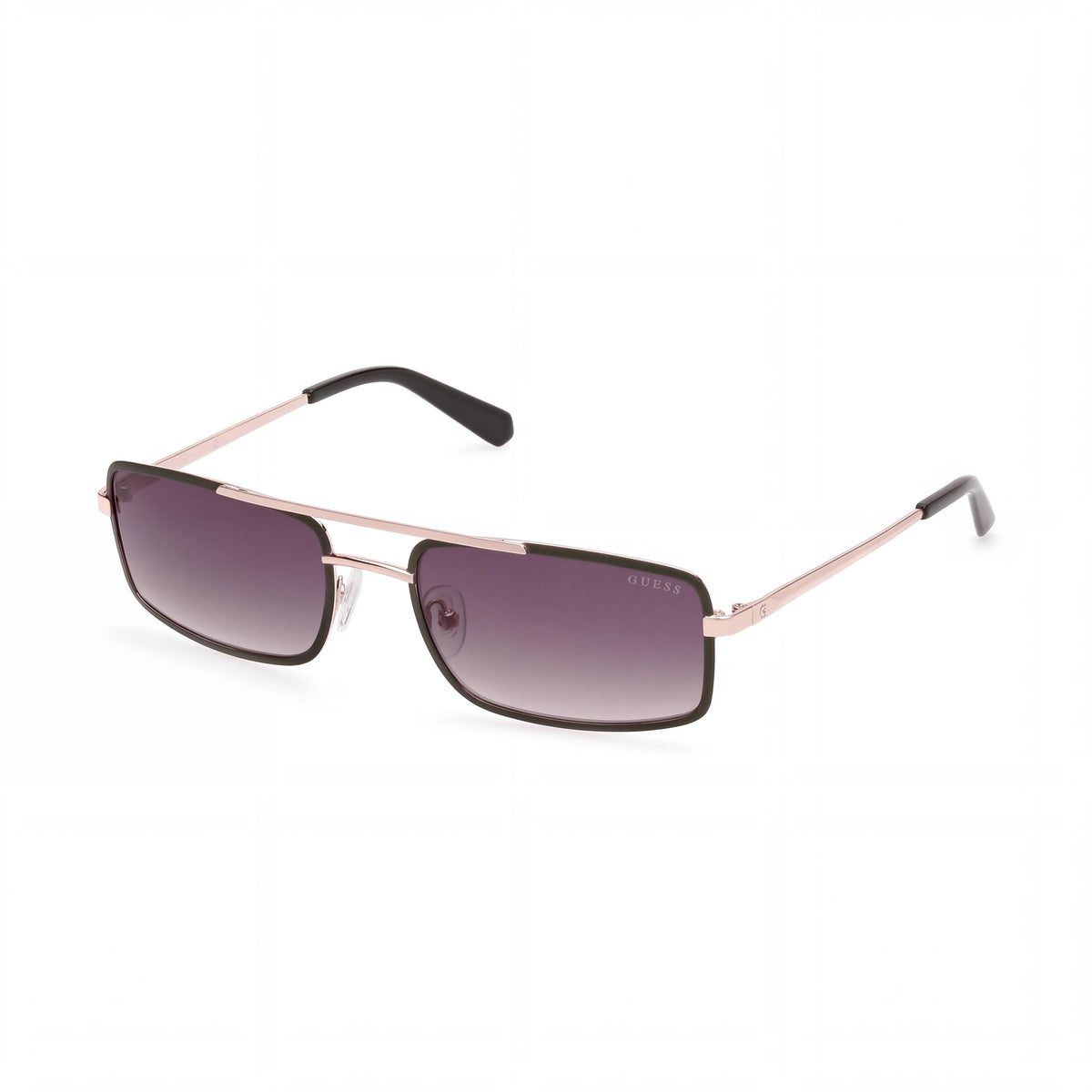 Gafas de sol tipo aviador estrecho para mujer GUESS de metal mate, lente verde degradado oscuro con protección UV, lente de 58 mm, puente de 20 mm, Photo 1