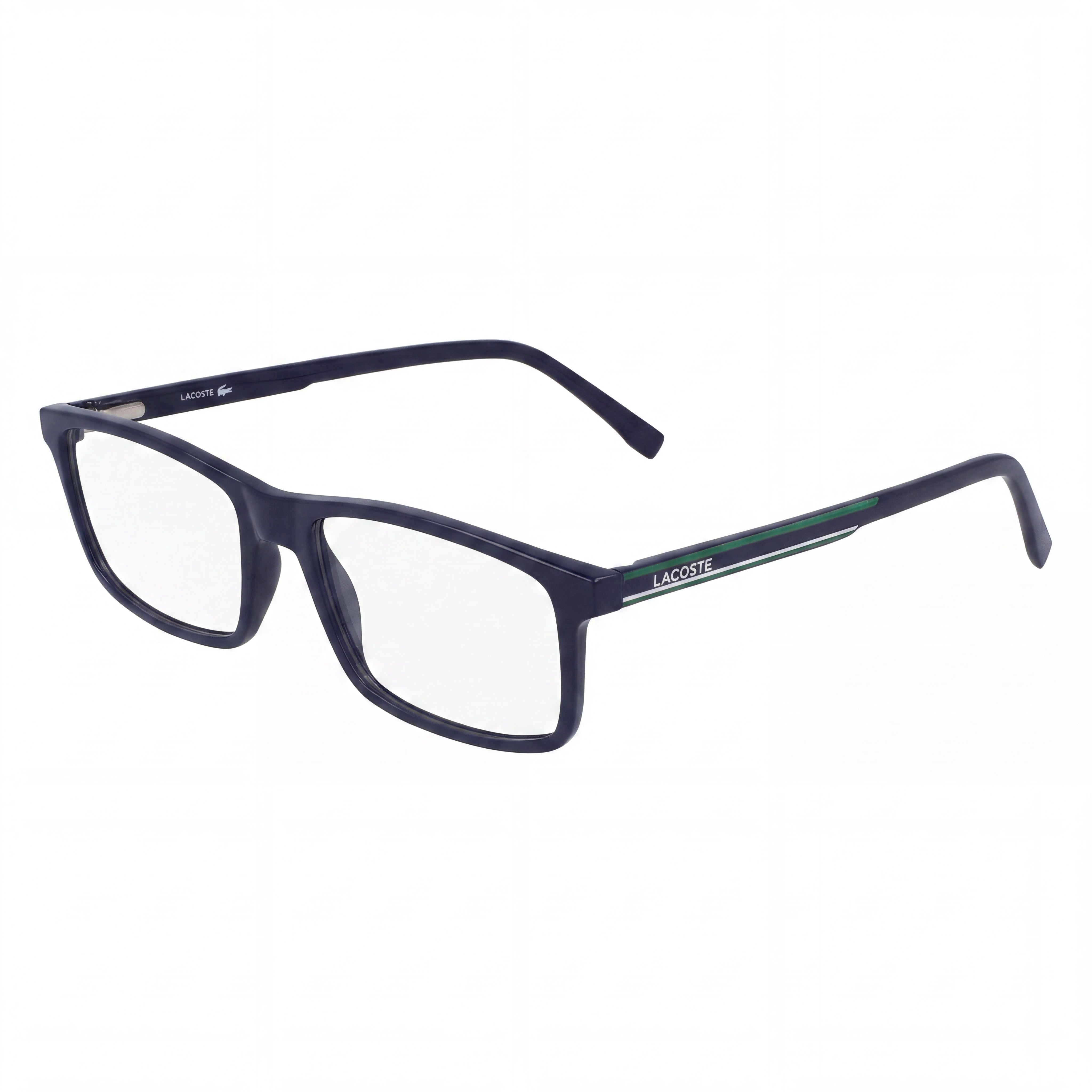 Monturas de gafas unisex casuales Lacoste con montura azul y lentes de plástico transparentes, 54 mm, Photo 1
