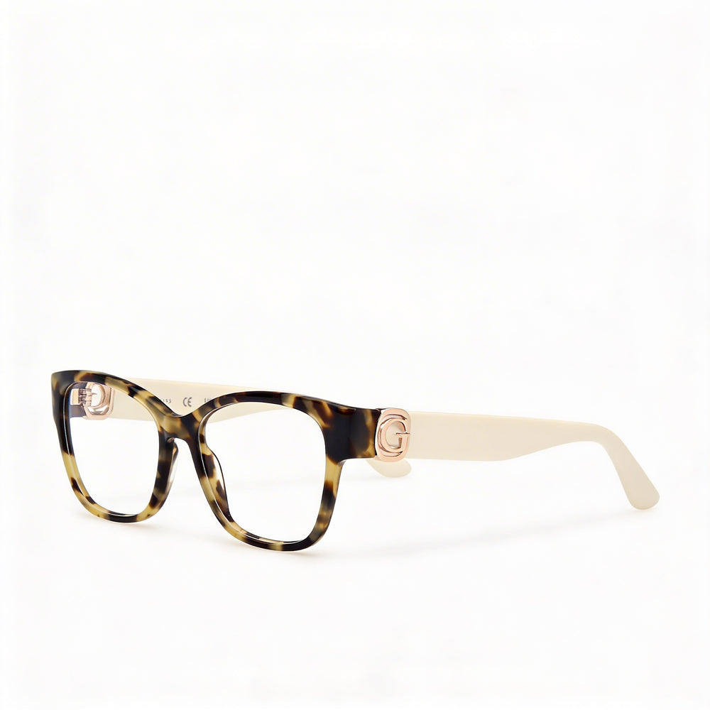 Gafas GUESS Gu50120 para mujer, montura de plástico color amarillo Havana con lentes de policarbonato, talla 52-16-140