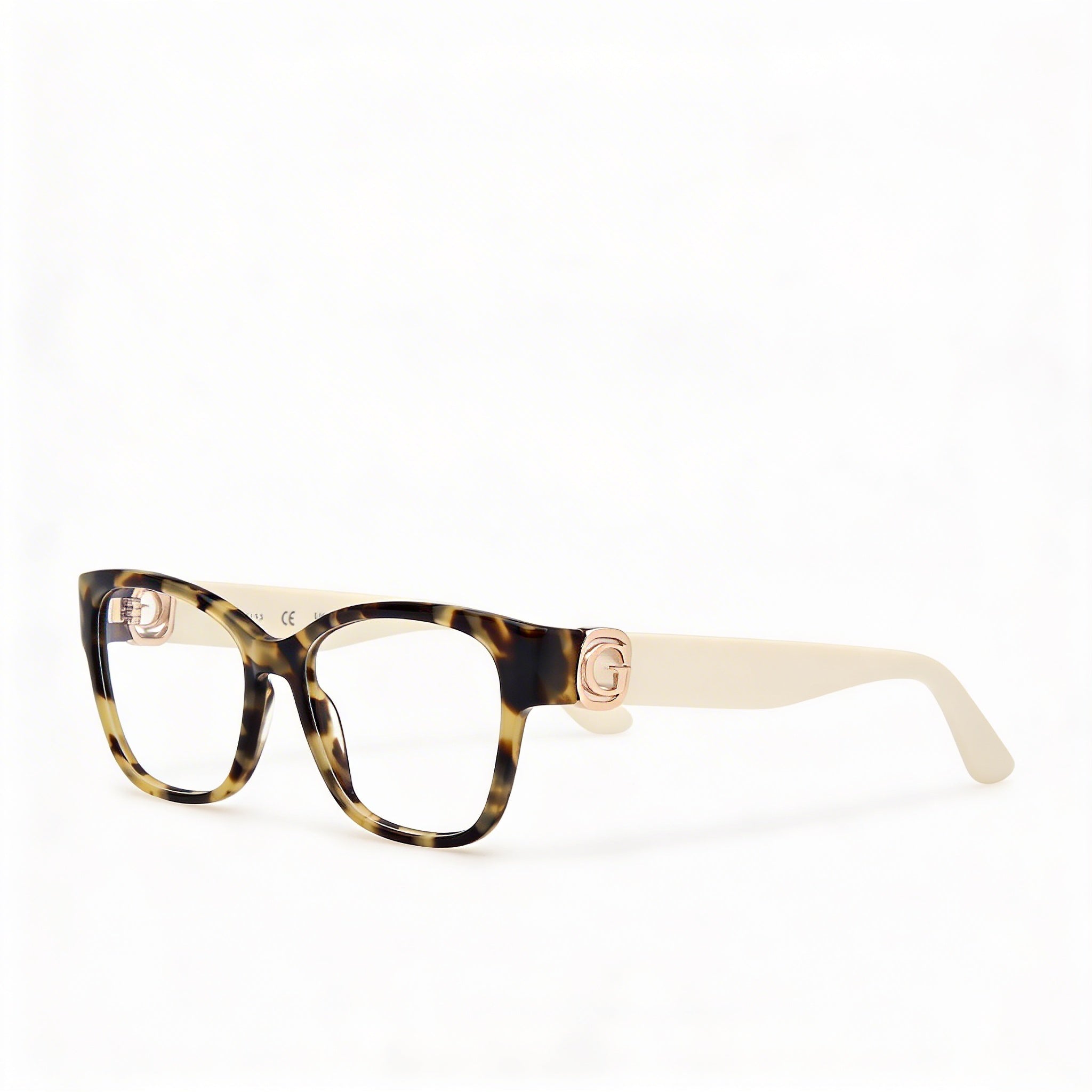 Gafas GUESS Gu50120 para mujer, montura de plástico color amarillo Havana con lentes de policarbonato, talla 52-16-140, Photo 1