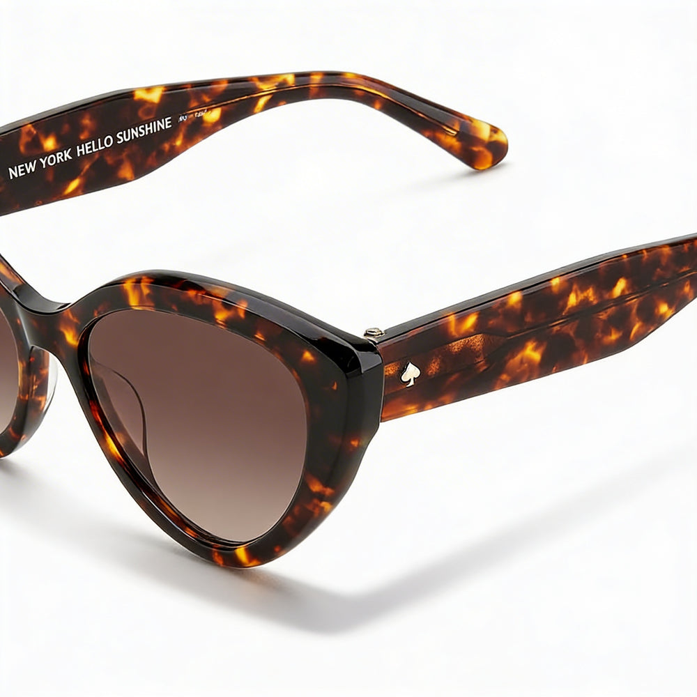 Kate Spade New York Classic Women's Acetate UV Protected Sunglasses Havana Brown Shaded Frame Brown Shaded Lenses 55mm