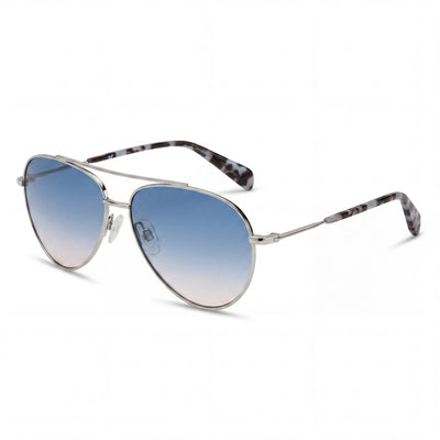 Rag & Bone Modern Women's Metal Aviator Palladium Stainless Steel BLUE DOUBLESHADE PEACH Non-Polarized Sunglasses 58mm