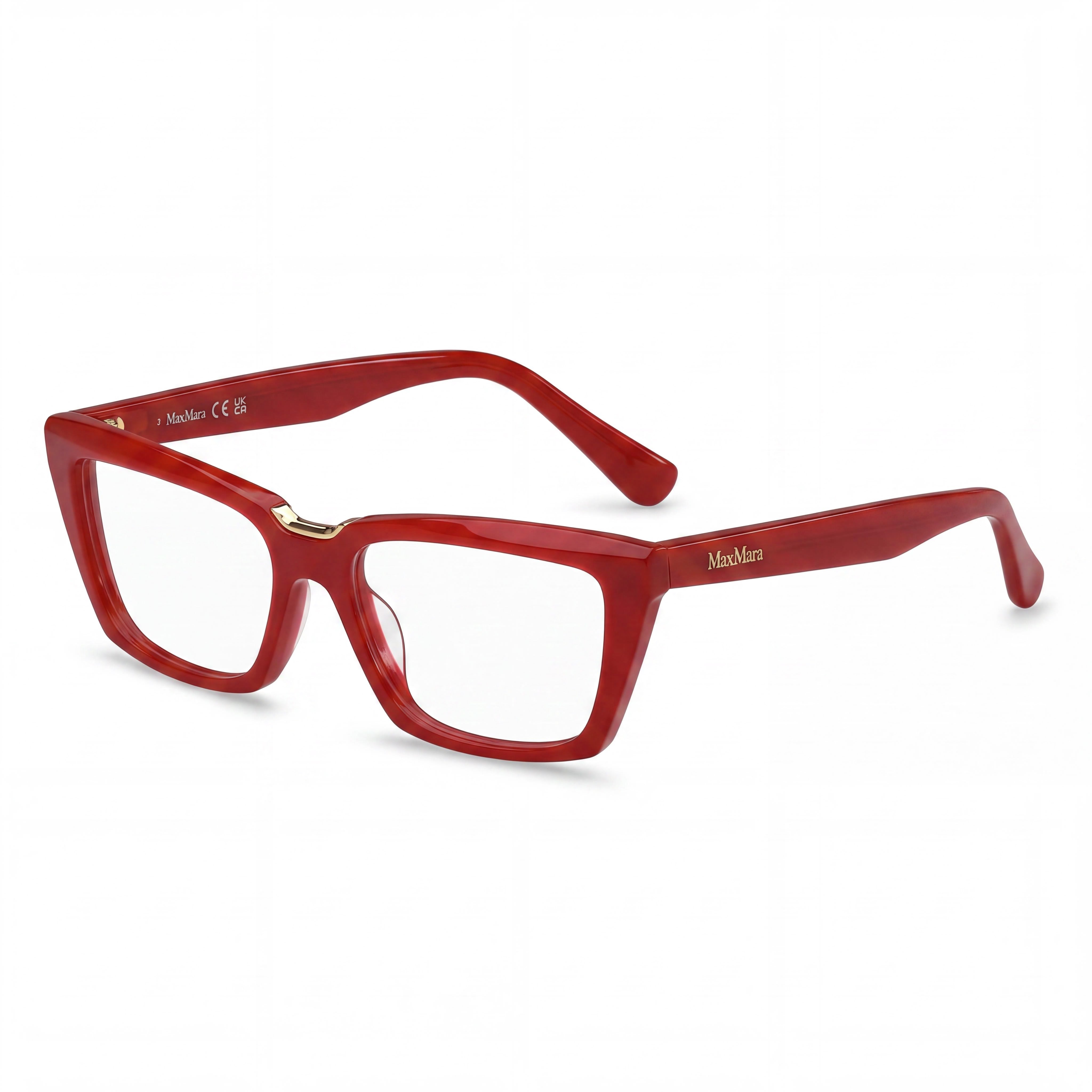 Gafas de sol de mujer MaxMara MODERNO con montura de plástico rojo oscuro brillante y lentes rojos brillantes de 53 mm, Photo 1