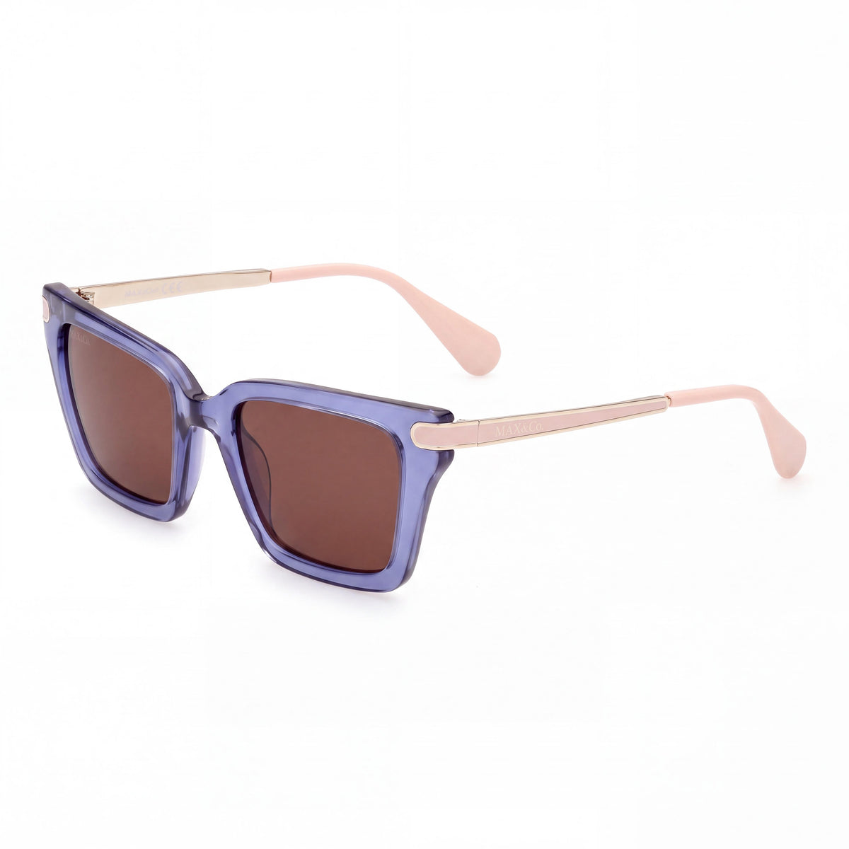 Max & Co. Modern Women's Brilliant Blue Plastic Frame Sunglasses with Shiny Blue Lenses 50mm, Photo 1