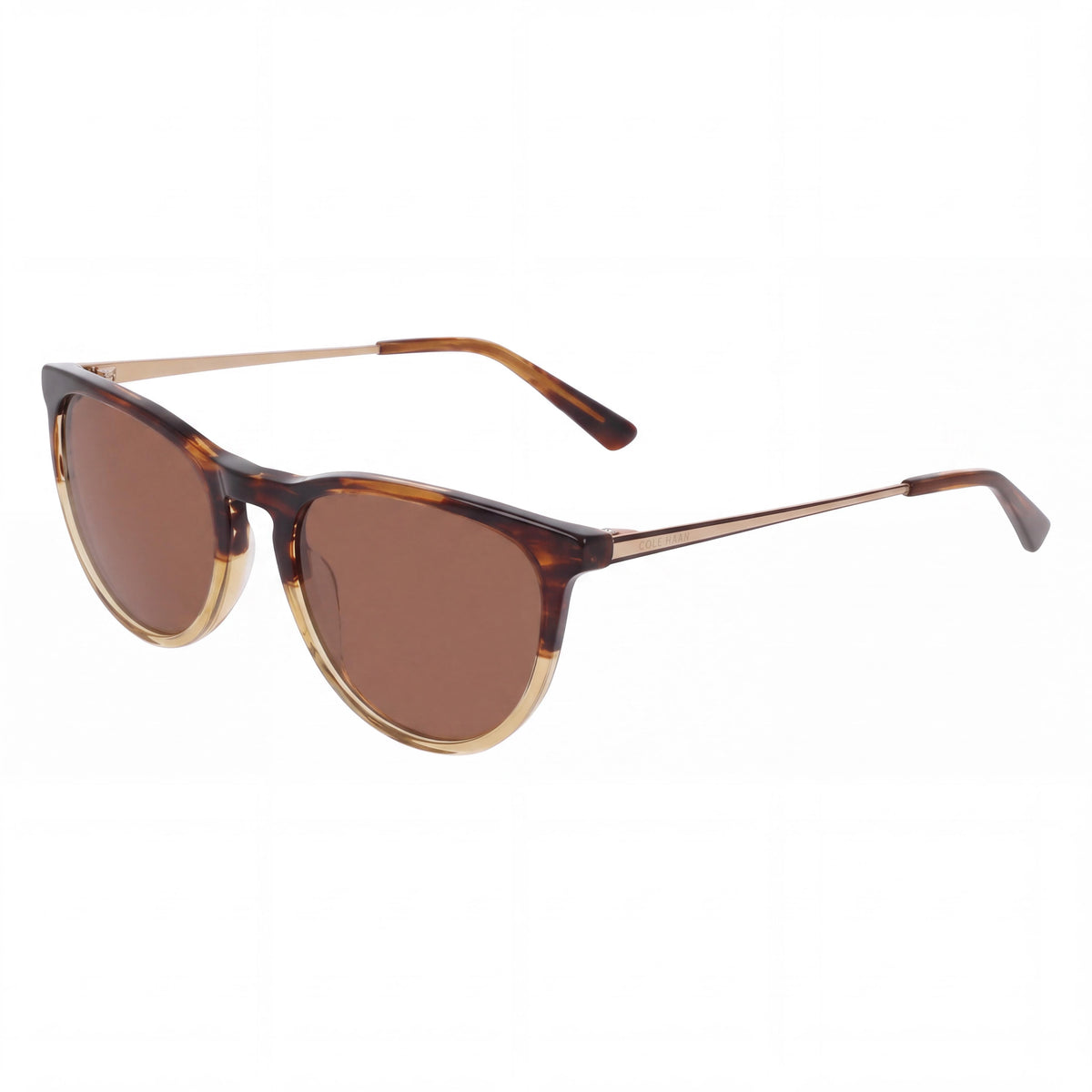 Gafas de sol unisex Cole Haan Ch6507, estilo rectángulo modificado, color cuerno marrón, de plástico, polarizadas con protección UV, 54mm, Photo 1