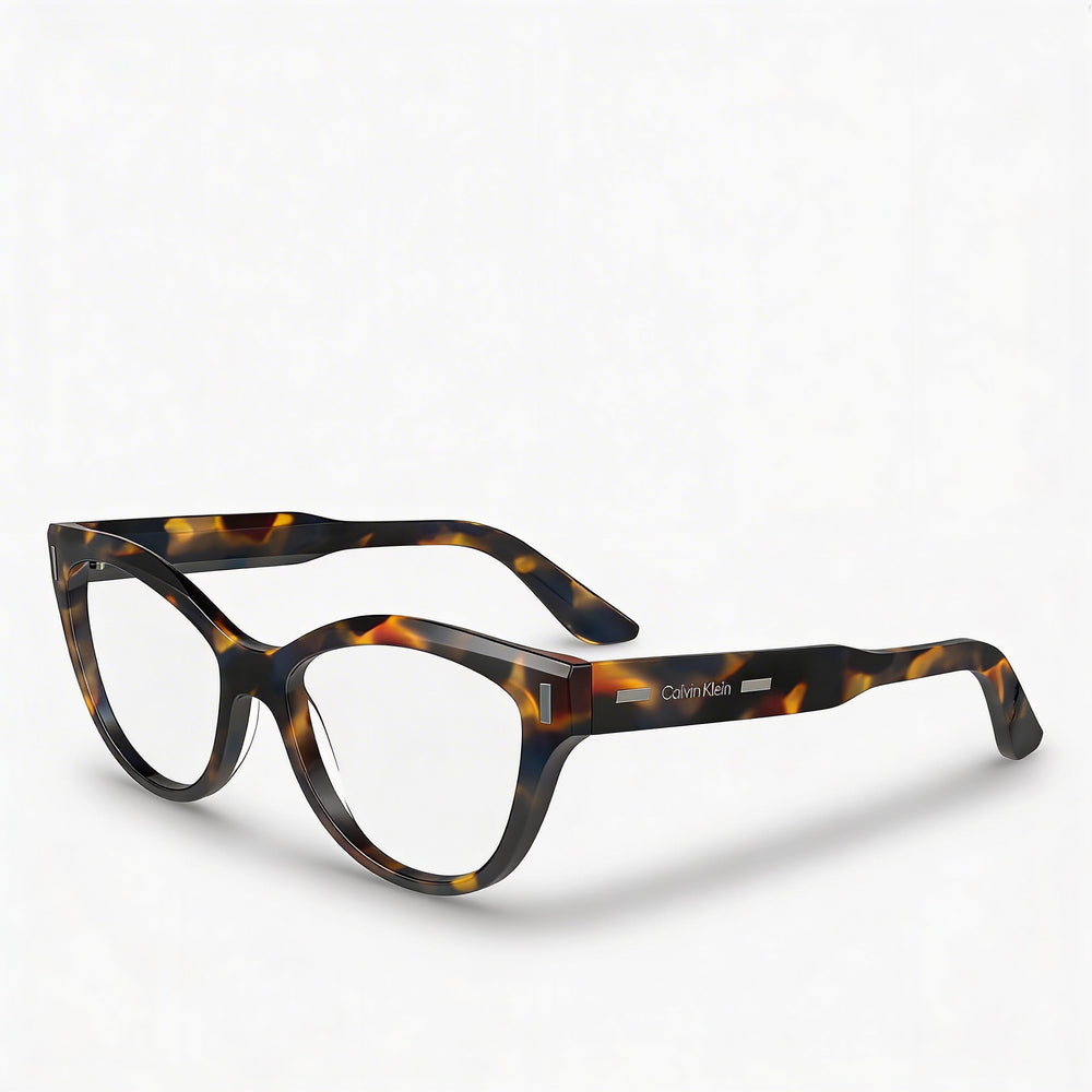 Gafas de sol unisex modernas Calvin Klein con montura de acetato azul Habana y protección UV de 53 mm