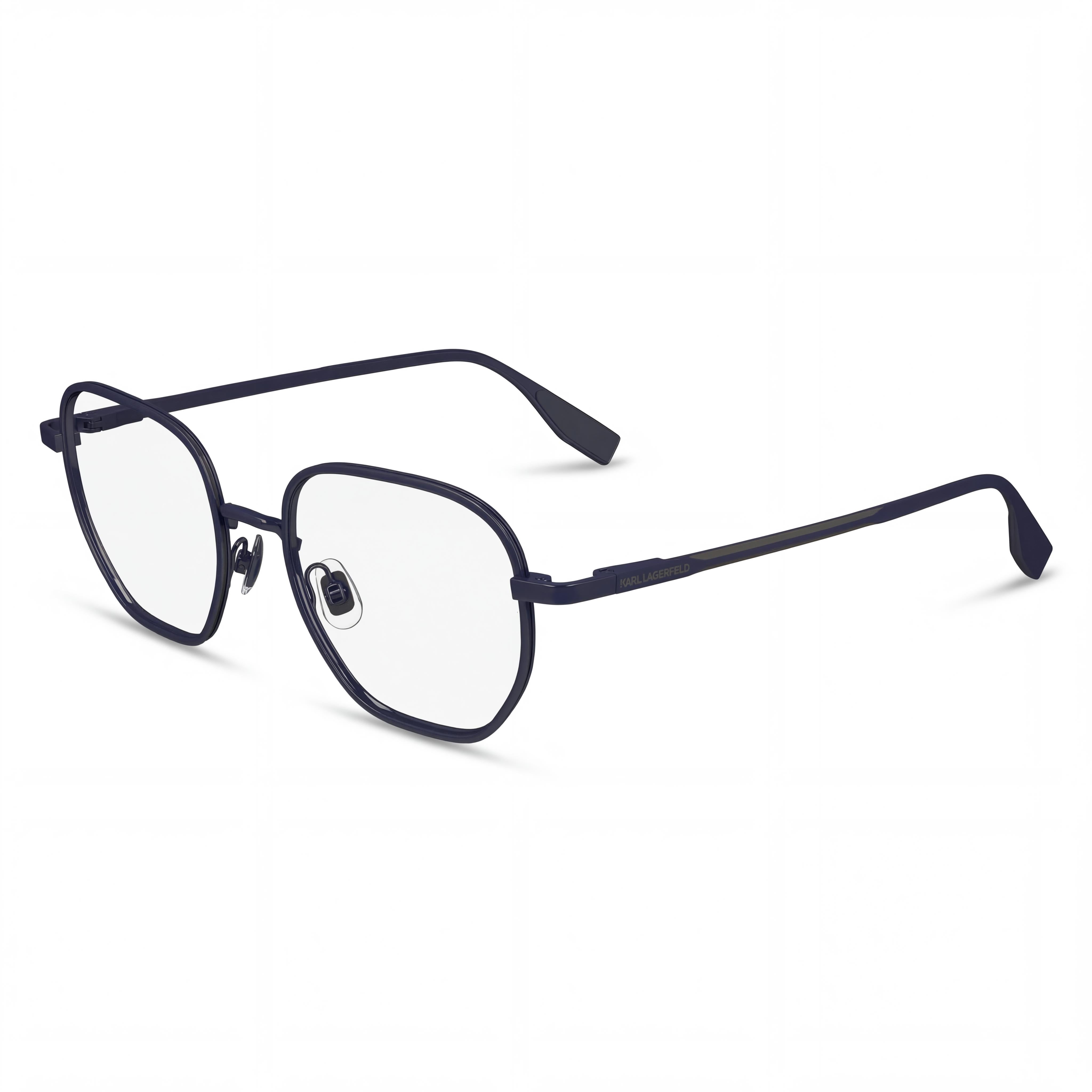 Gafas unisex Karl Lagerfeld Modern KL351 con montura metálica azul brillante y lentes de policarbonato de 50 mm, Photo 1