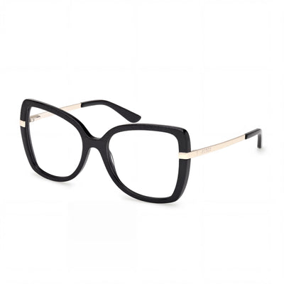 Gafas de sol Guess Clásico para mujer con montura de plástico y lentes de policarbonato negro, color negro dorado pálido, lentes de 54 mm, puente de 18 mm, patillas de 140 mm