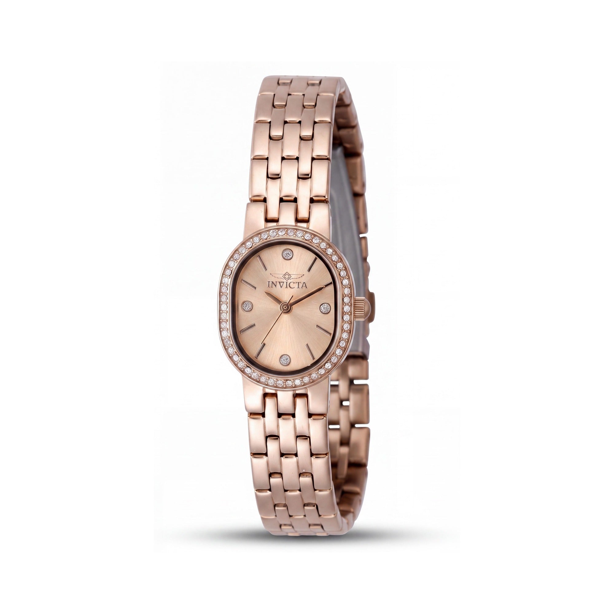 Invicta Angel Collection 48137 Unisex Rose-Gold Dial Stainless Steel Bracelet Quartz Water Resistant Watch 20mm Case, Photo 1