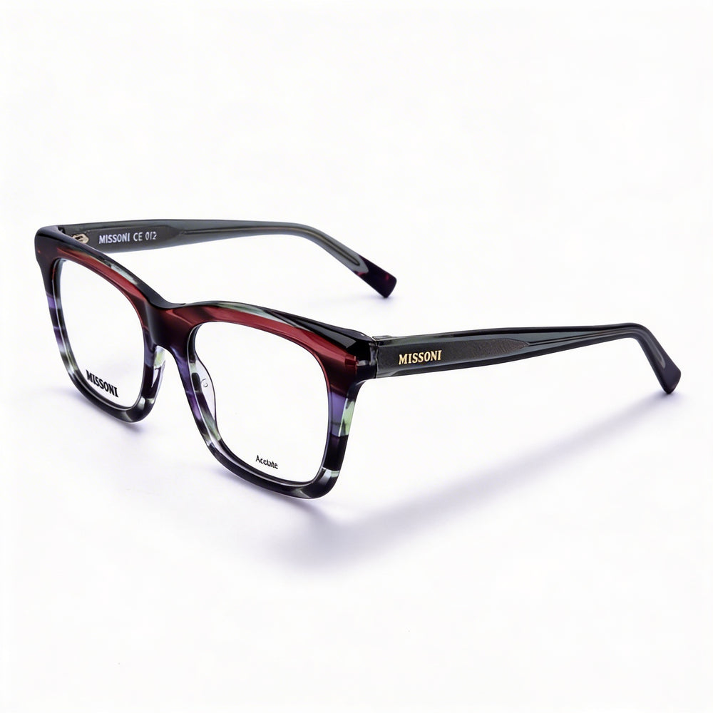 Gafas M Missoni MIS 0117 casuales para mujer, montura de acetato, lentes de policarbonato, Havana Violet, 50 mm de ancho de lente