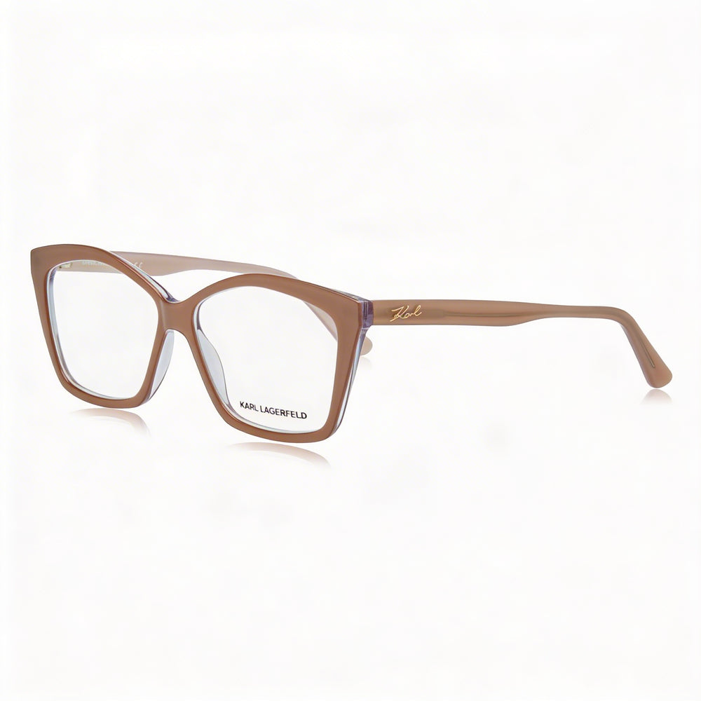 Gafas de sol informales para mujer KARL LAGERFELD, de policarbonato no polarizado, con montura de acetato trilaminar color camel, 54 mm
