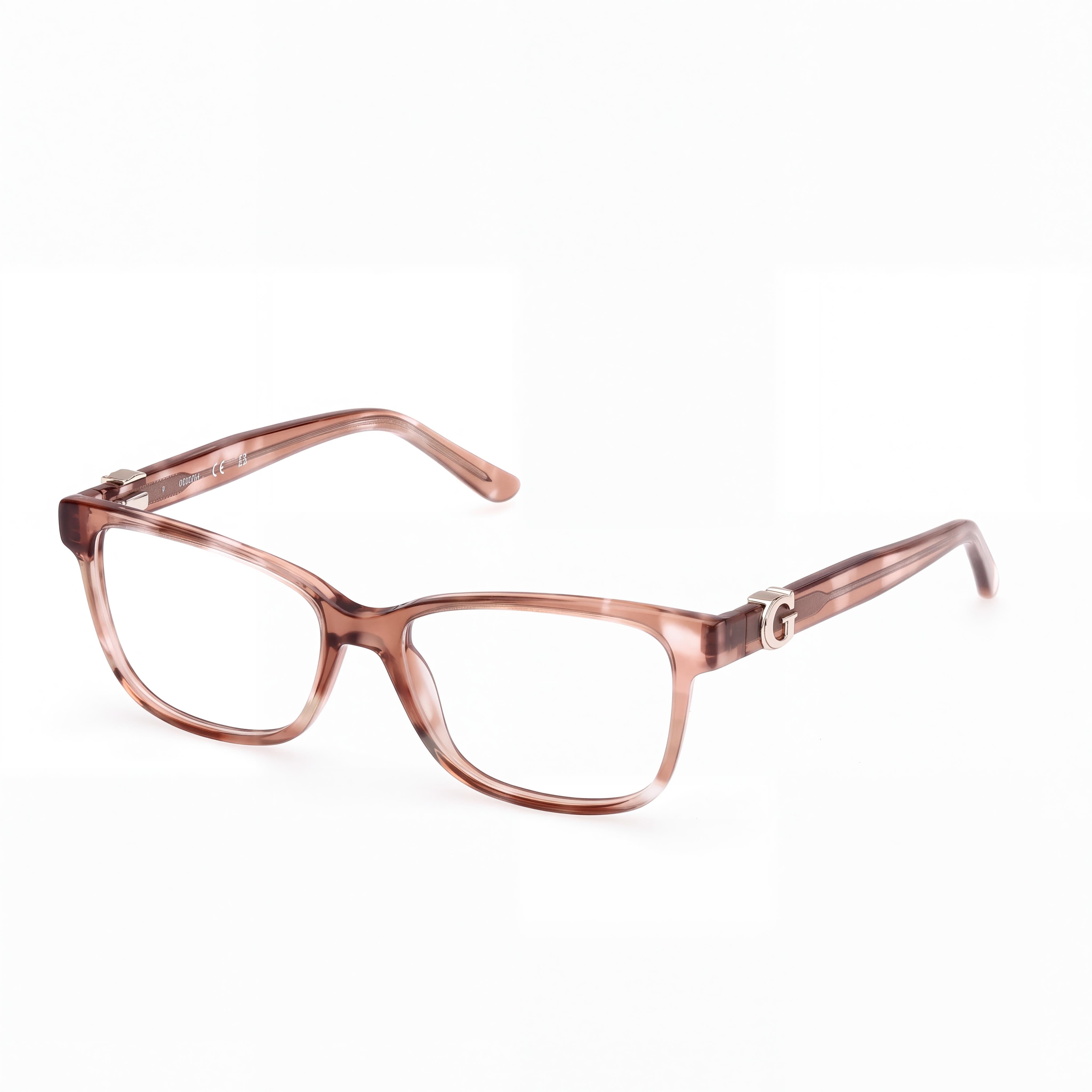 GUESS 50227 059 Women's Plastic Frame Eyewear with Beige Frame and Multicolor Lenses, 50-15-140mm, Photo 1