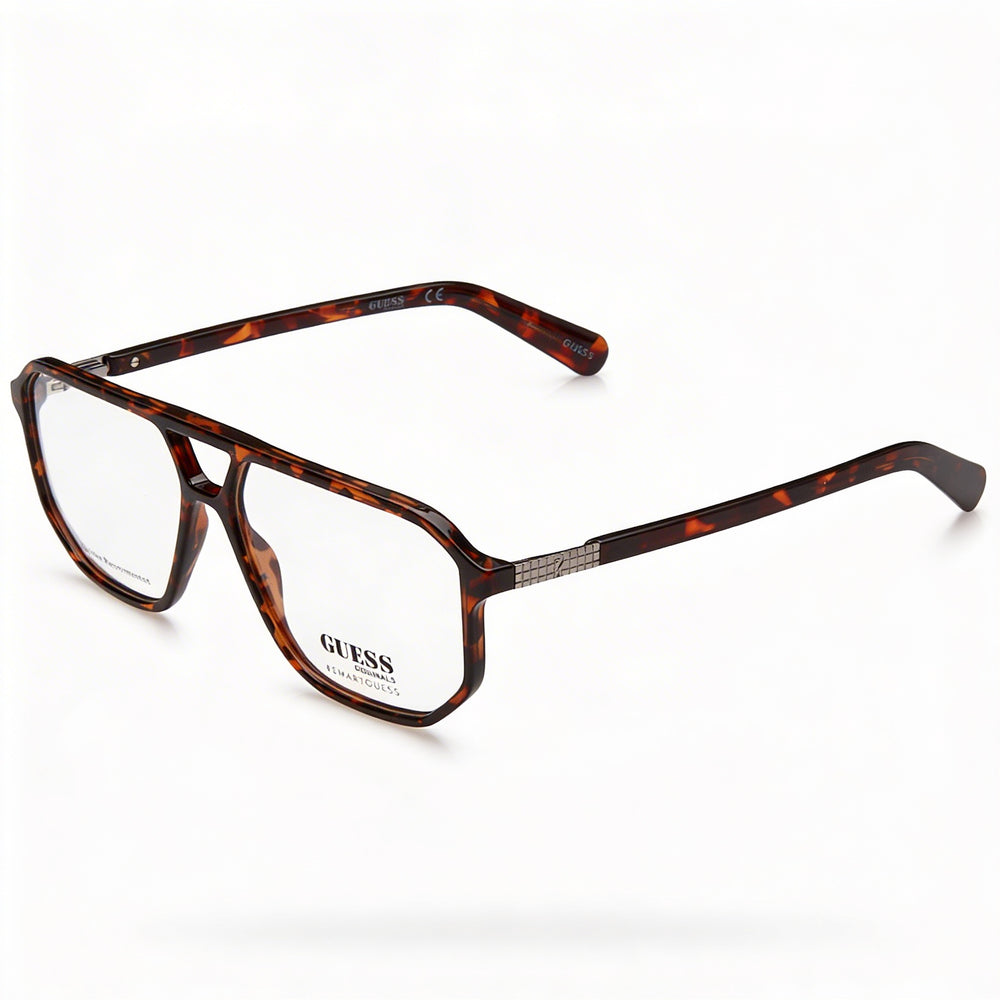 Guess Women's GU8252 Navigator Dark Havana Plastic Demo Eyeglasses 57-14-145