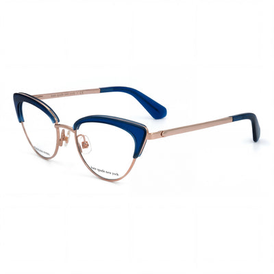 kate spade new york Jailyn Gafas de Metal Cat Eye de Moda para Mujer Armazón Azul/Dorado, Lente de 50 mm, Puente de 18 mm, Patilla de 140 mm