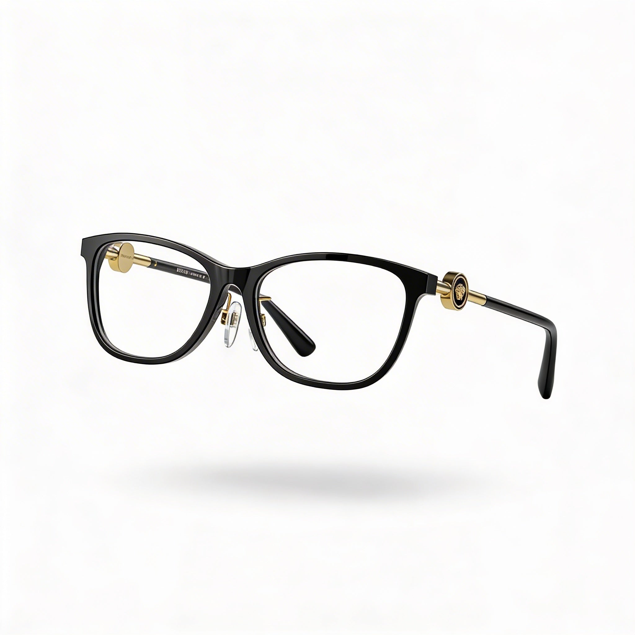 Versace Modern Women's Black Plastic Full Rim Eyeglasses with Clear Non- Lenses 55-16-140mm, Photo 1