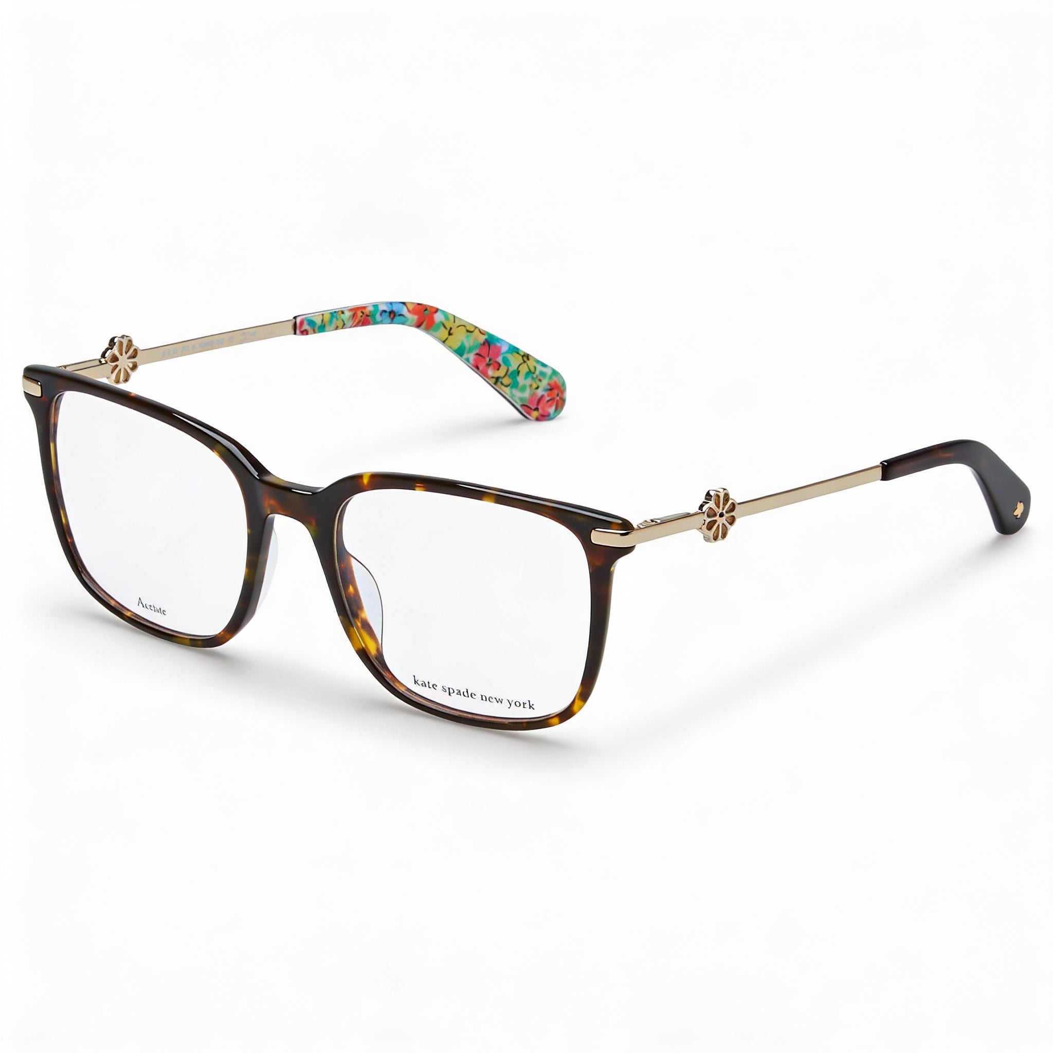 Monturas modernas para gafas de Kate Spade New York para mujer con lentes de acetato y policarbonato color Havana, ancho de lente de 52 mm, Photo 1
