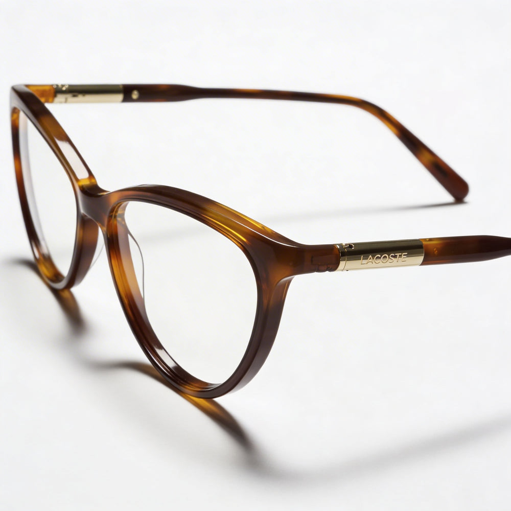 Gafas Lacoste para hombre L2952 de acetato modernas, color Habana, 54 mm, lentes transparentes de muestra, aptas para lentes recetados
