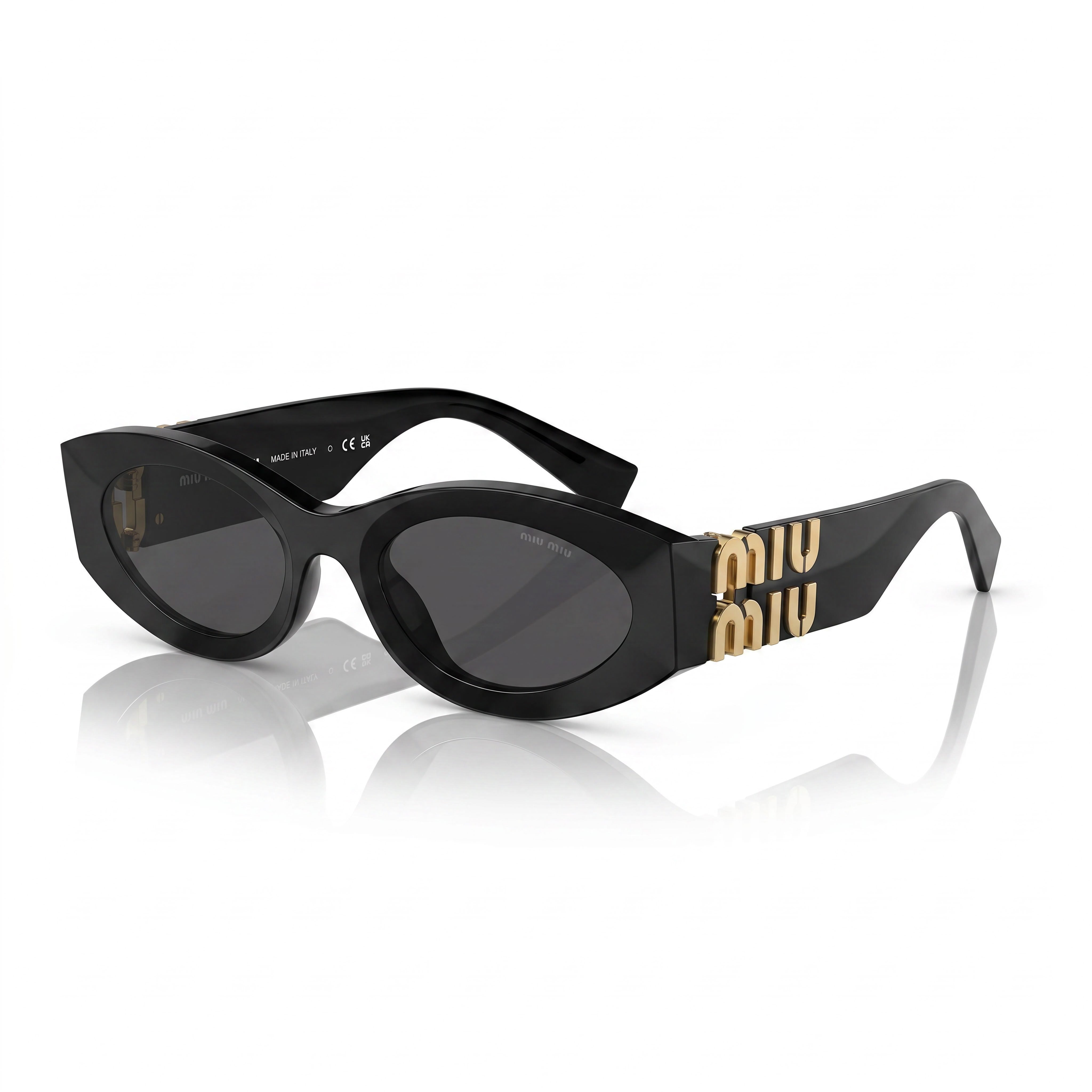 Miu Miu Mu 11ws Women's Black Plastic Frame Grey Lens Sunglasses with UV Protection, 54mm, Photo 1