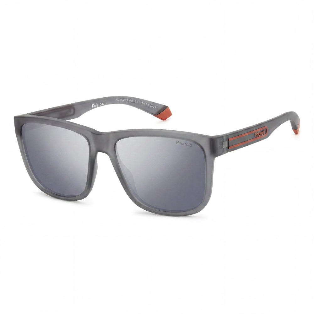 Gafas de sol polarizadas de policarbonato Polaroid Modern para mujer, protección UV, gris mate plata gris 57-17-140