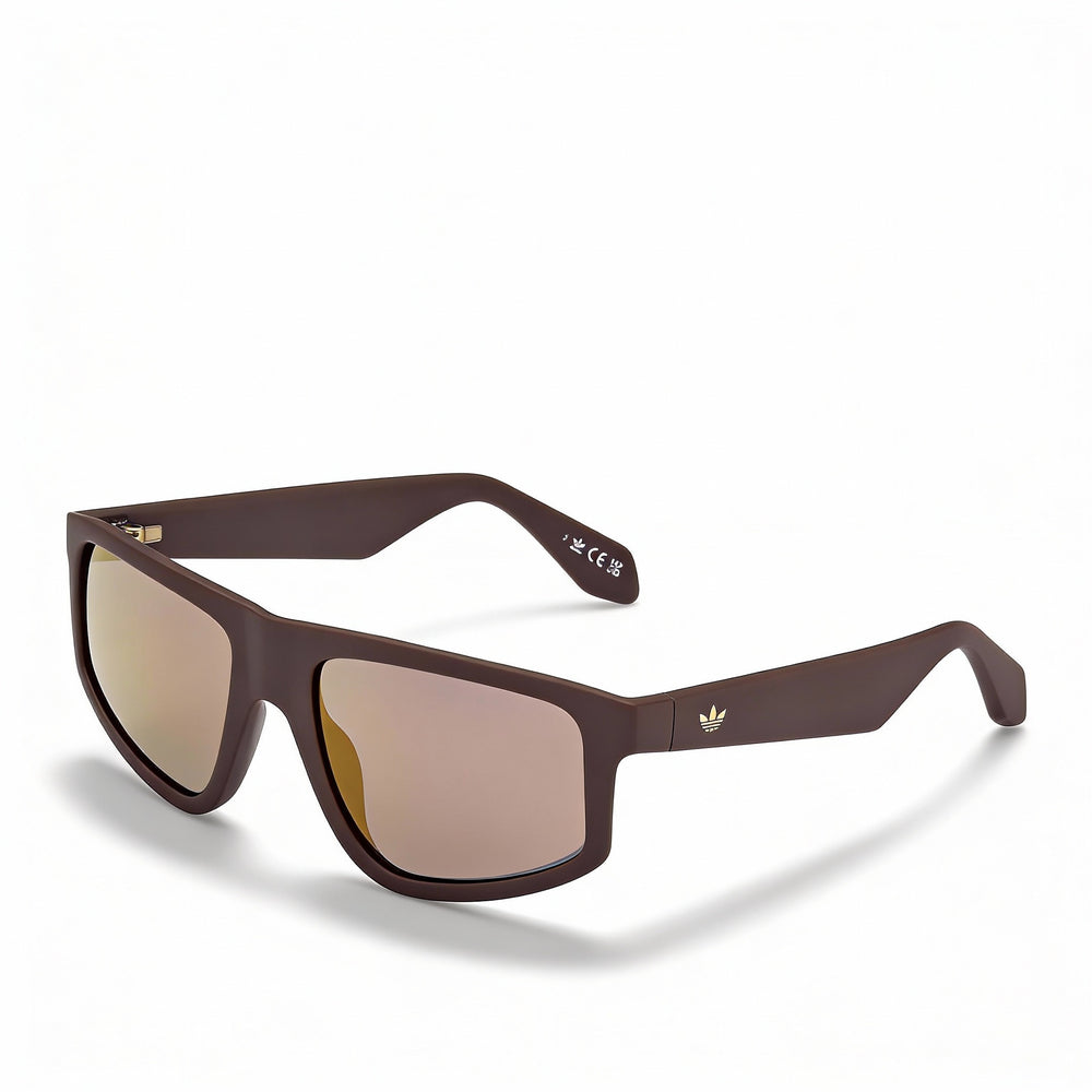 Gafas adidas Originals Or0108 para hombre con montura de plástico marrón oscuro mate y lentes marrones de 55 mm