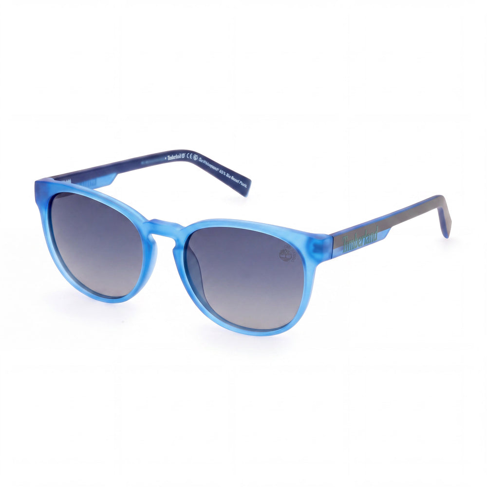 Timberland Casual Unisex Matte Blue Plastic Polarized Grey Sunglasses 51mm