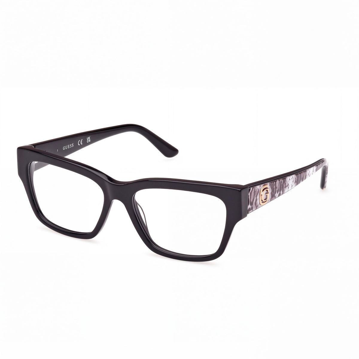 Marcolin Gu50126 Women's Shiny Black Animal Monocolor Plastic Non- Multicoloured Lenses 53-15-140, Photo 1