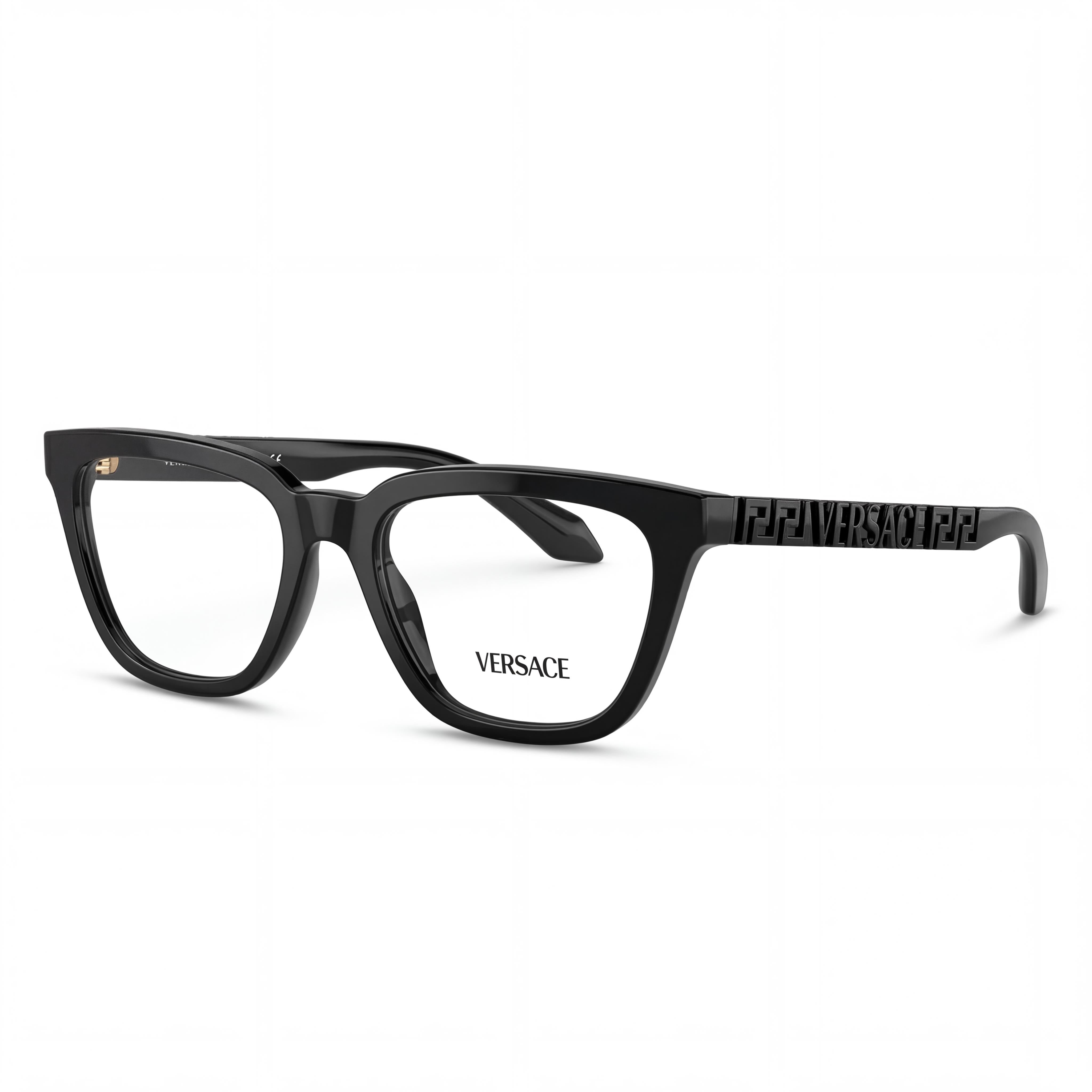 Versace Ve 3352u Men's Eyeglasses featuring Black Nylon Frames and Clear Lenses, 53mm Lens Width, Photo 1