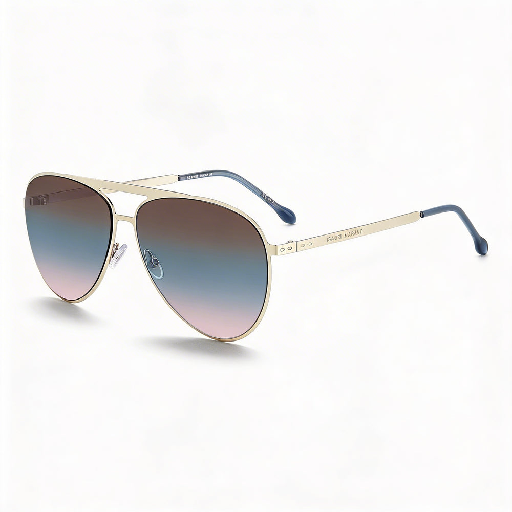 Gafas de sol Isabel Marant Wayfarers para mujer, con montura de acero inoxidable azul paladio y protección UV, 62 mm