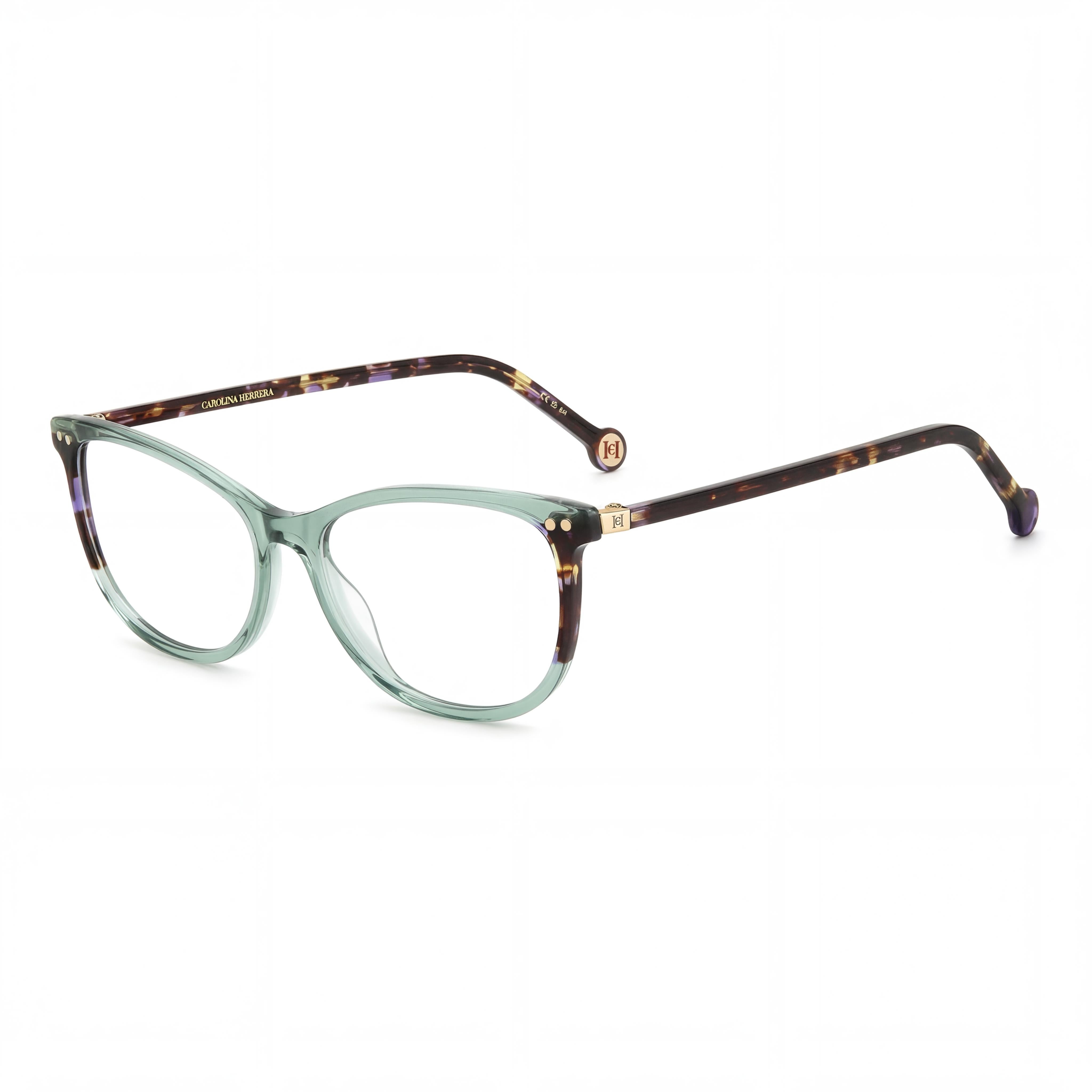 Carolina Herrera Modern HER 0213 Women's Sunglasses featuring Light Acetate Frame and Green Lenses 54mm, Photo 1