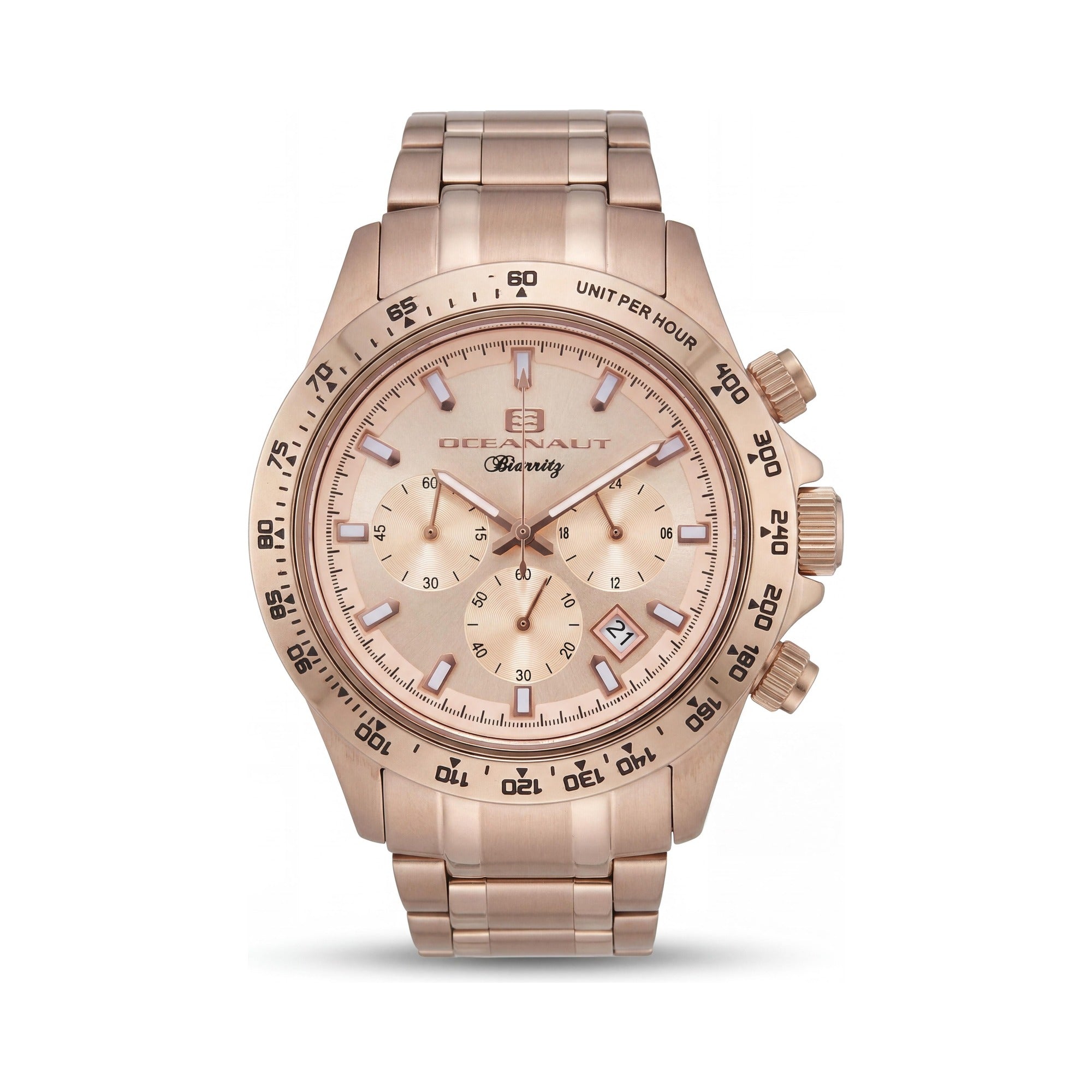 Reloj Oceanaut de cuarzo para hombre, acero inoxidable en oro rosa, esfera amarilla, resistente al agua, Photo 1
