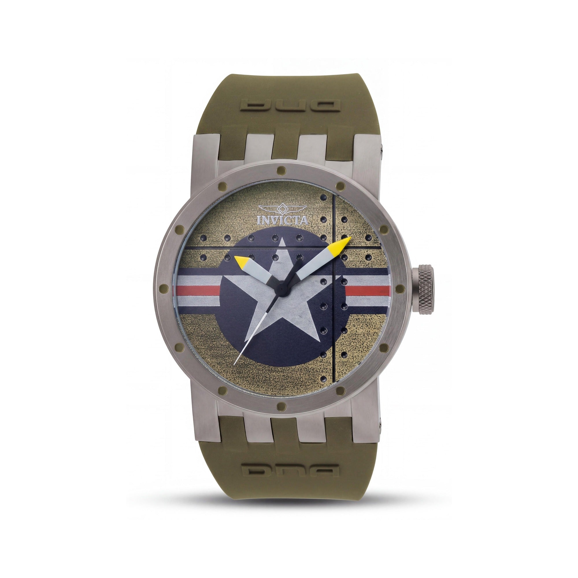 Reloj Invicta de Cuarzo para Hombre DNA 11648 Casual 46mm con Esfera Estampada de Estrellas Verde Oliva Antiguo y Correa de Silicona Esmerilada, Photo 1