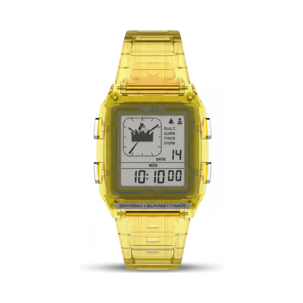 Reloj Timex Fortnite Collection Transparente Amarillo de Resina Analógico-Digital Resistente al Agua para Hombre