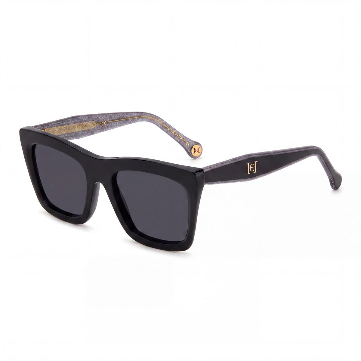 Gafas de Sol Carolina Herrera Modern para Mujer, Acetato Negro Plateado, No Polarizadas, 100% Protección UV, 53mm, Photo 1