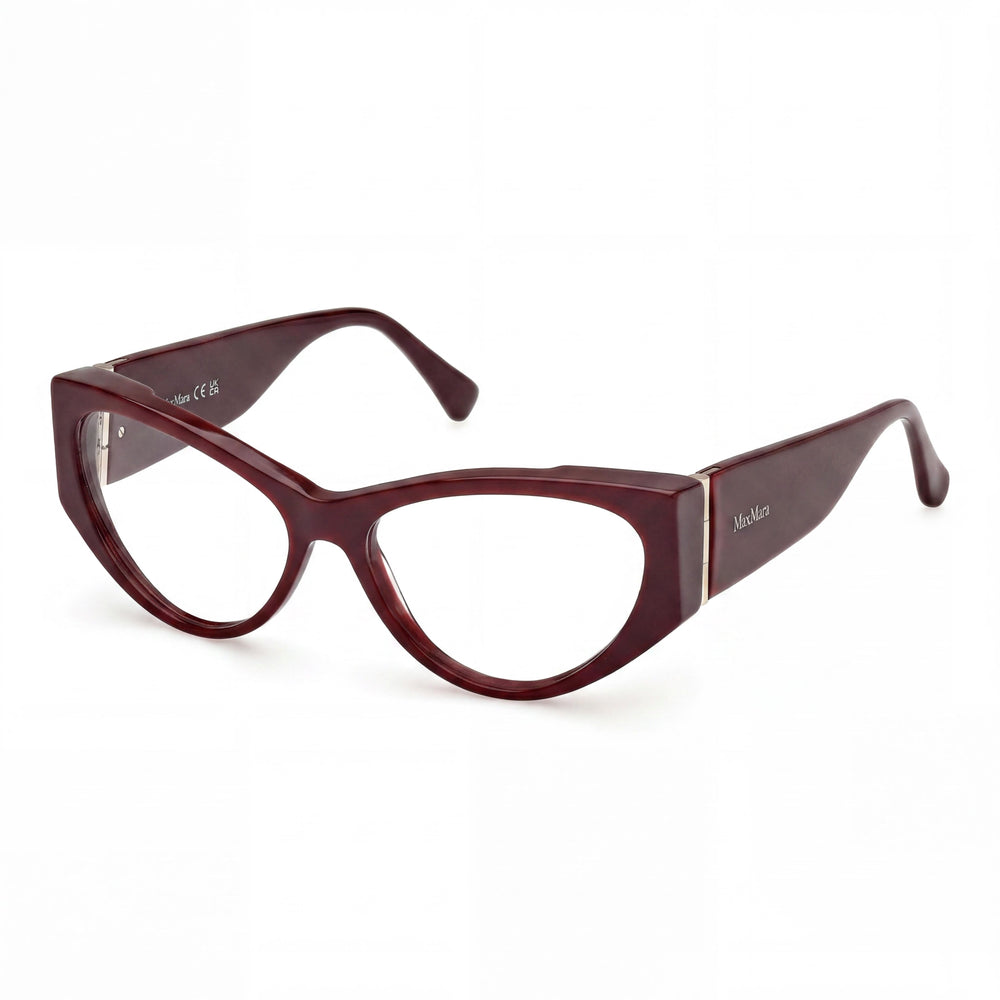 Gafas de sol unisex MaxMara clásicas de plástico brillante color burdeos de 55 mm