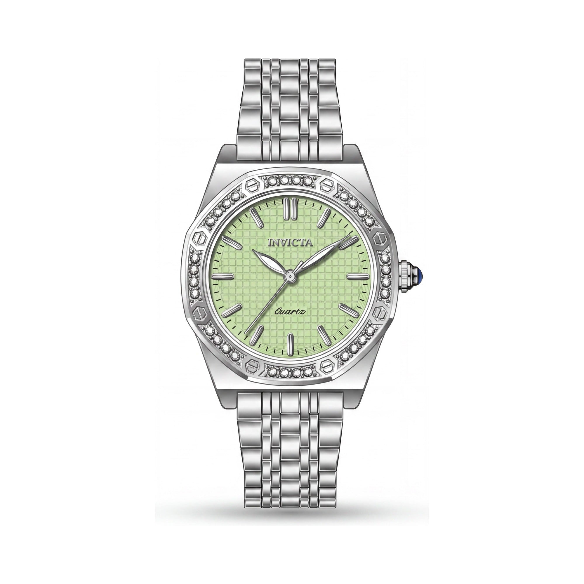 Invicta Wildflower 69374 Women's 33mm Silver Stainless Steel Bracelet Quartz Watch with Green Dial, Photo 1