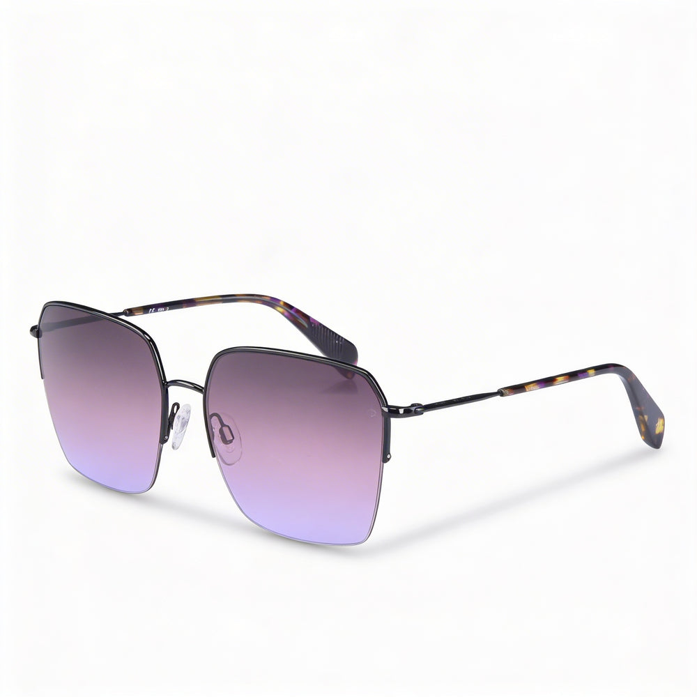 Gafas Rag & Bone Modern para mujer, montura de acero inoxidable negro con lentes marrones no polarizadas de 58 mm