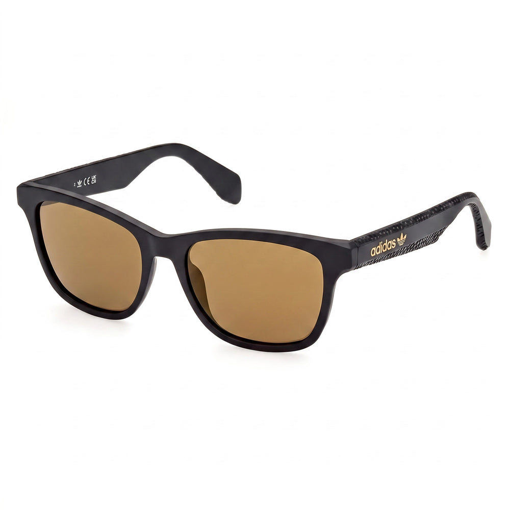 Adidas Originals Classic - Montura unisex de acetato negro mate, lentes de espejo marrón no polarizadas con protección UV (54 mm)