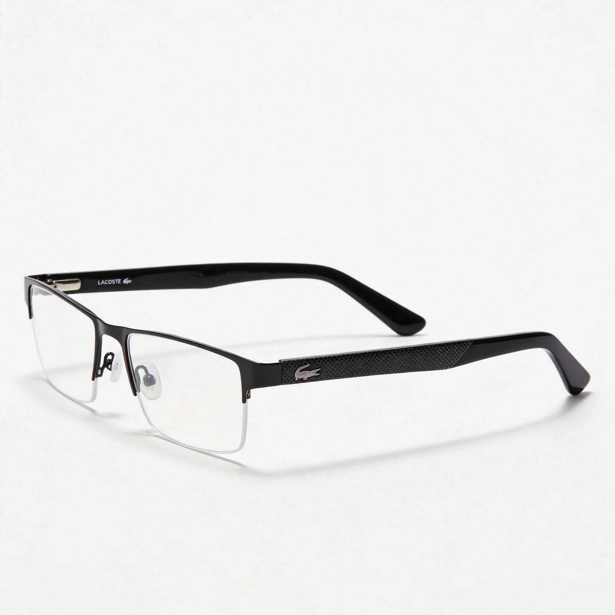 Lacoste CK20705 Unisex Matte Black Metal Half Rim Rectangle Eyeglasses Lens Width 55mm, Photo 1