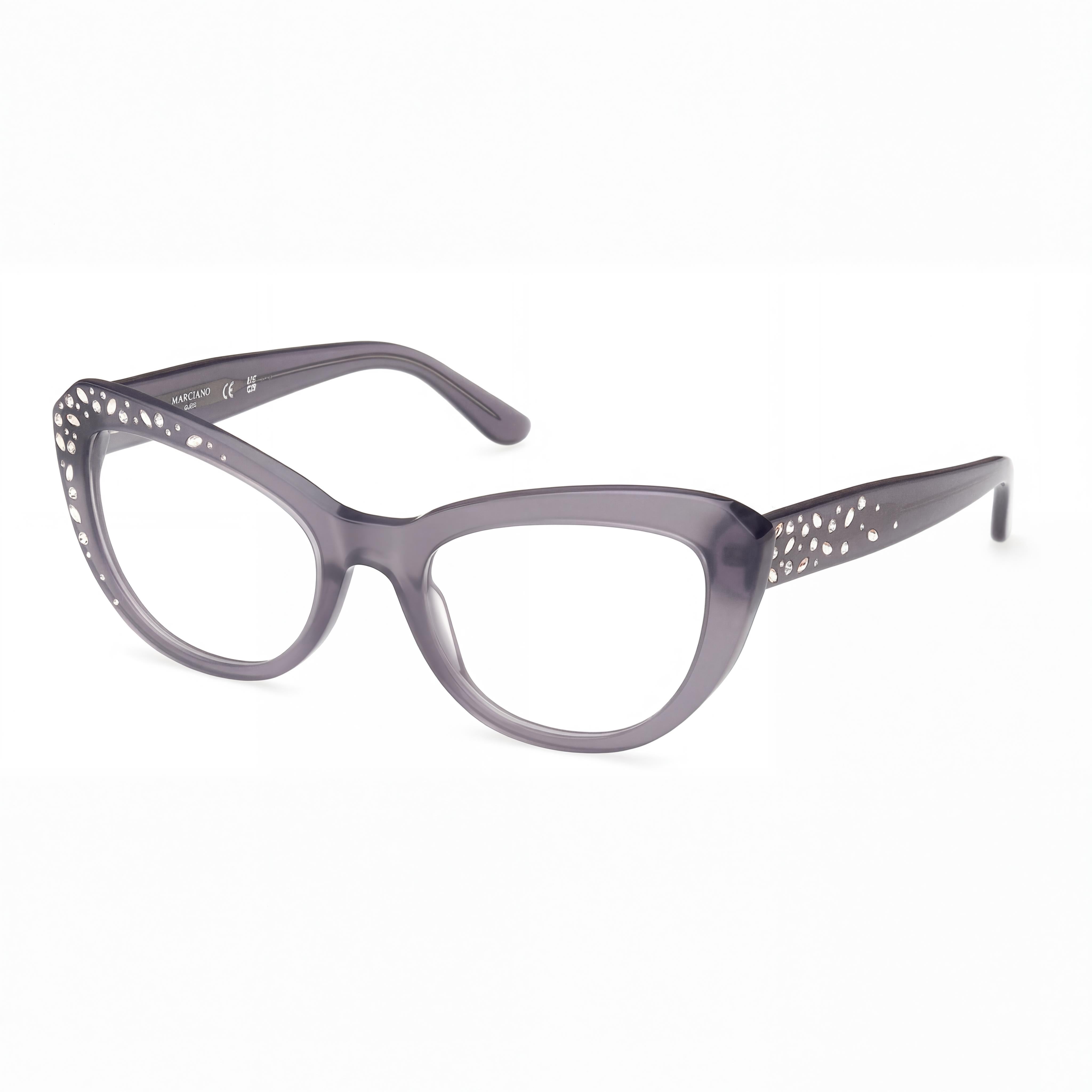 Guess Gm50016 Shiny Grey Rectangle Eyeglasses for Men, 53mm, Photo 1