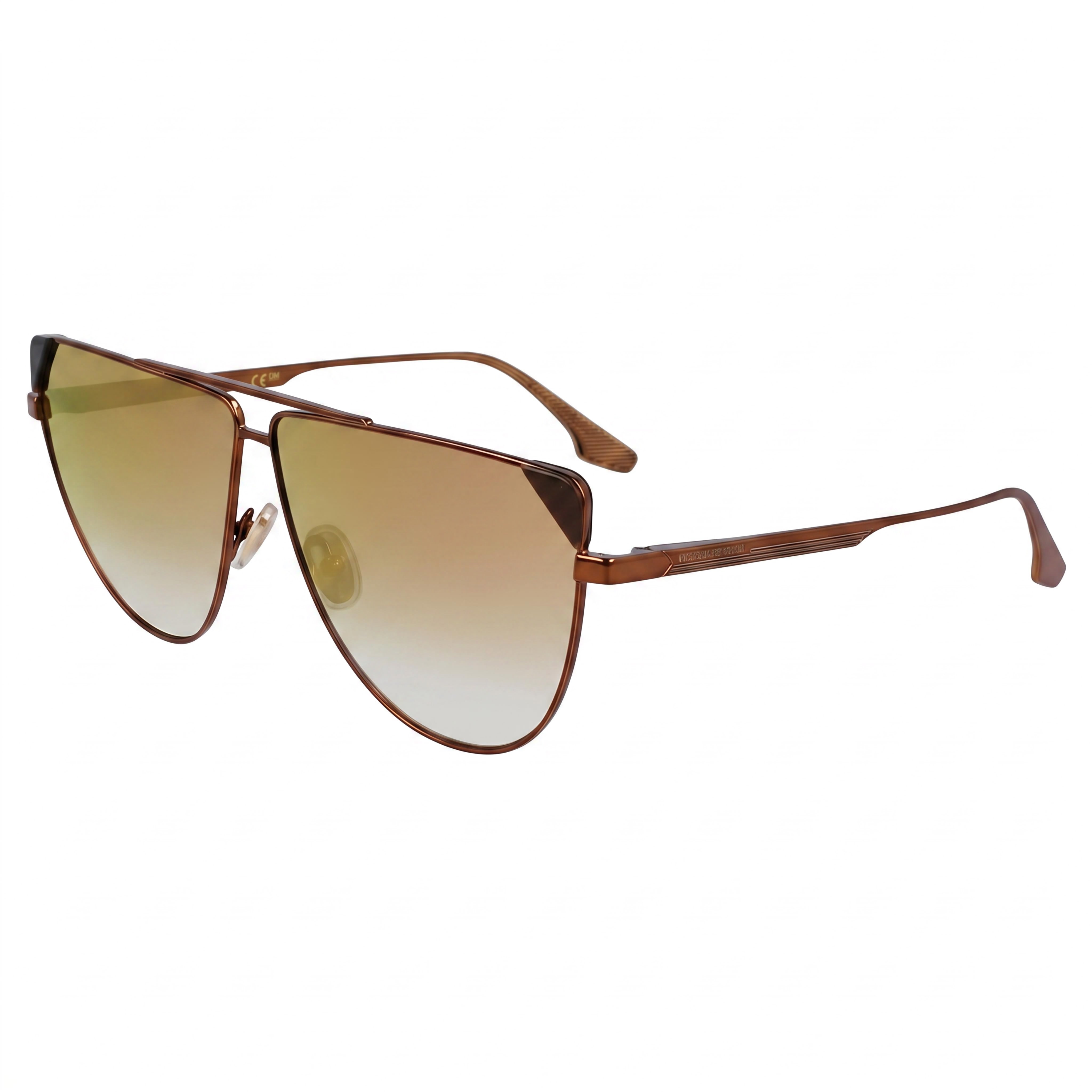 Victoria Beckham Modern Women’s Striped Brown Metallo Sunglasses 63mm, Photo 1
