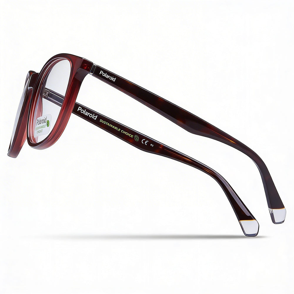 Gafas Polaroid Modern para mujer, montura de acetato roja, lentes rojas sin policarbonato, talla 50-21-145 mm