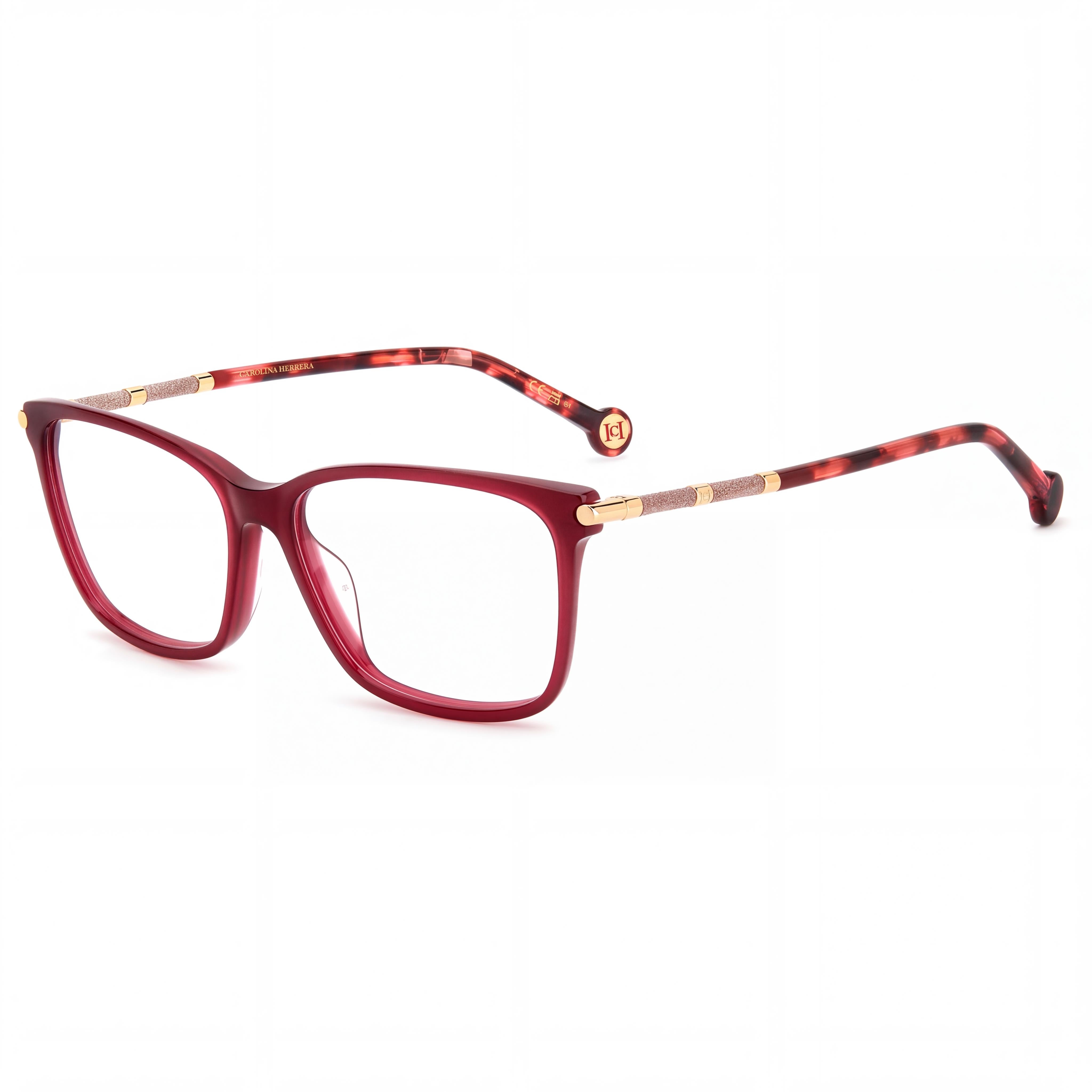 Carolina Herrera Classic Women's Burgundy Gold Plastic Frame 55mm, Photo 1