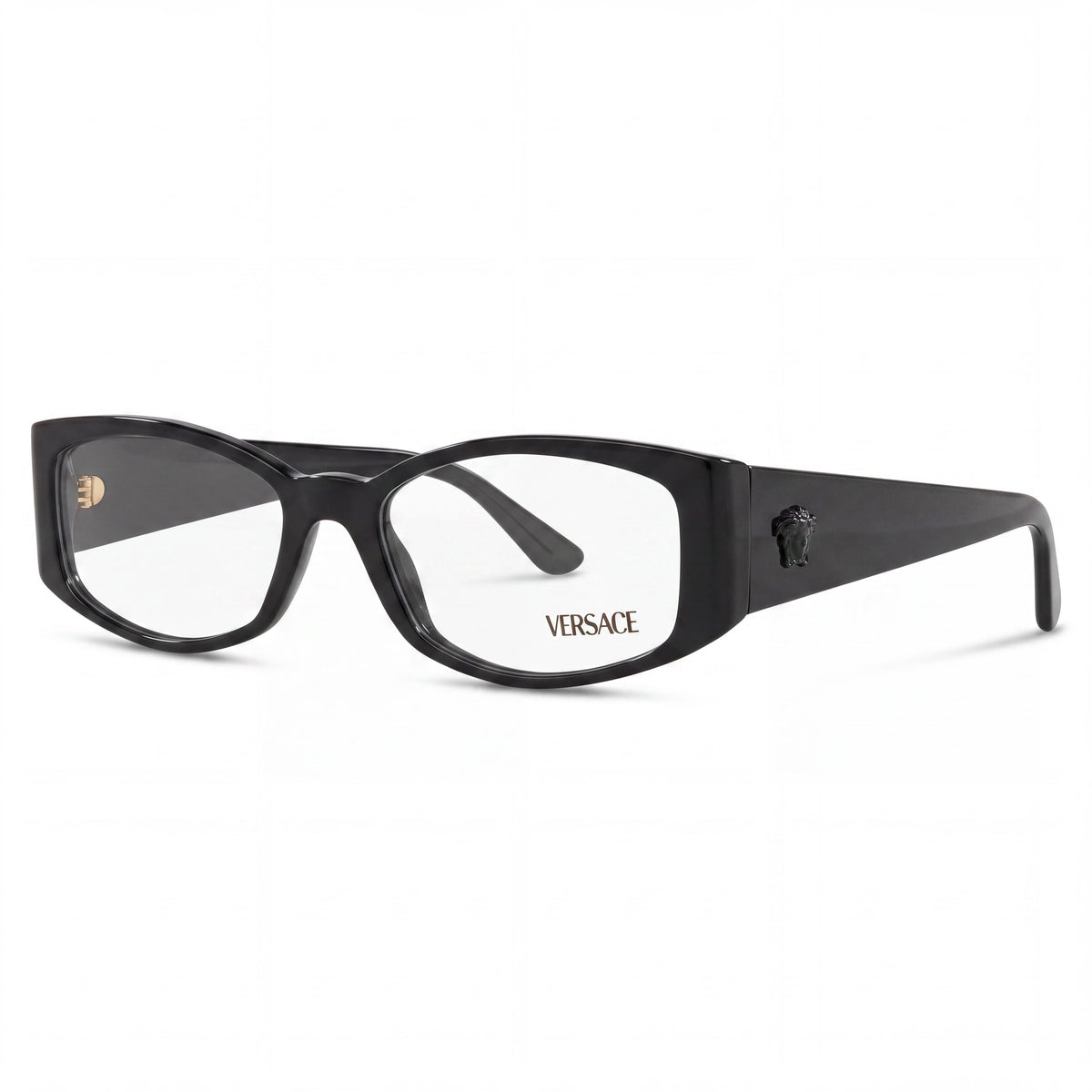 Versace Ve 3343 Women's Black Frame Gold Logo Acetate Eyewear with Polycarbonate Lenses 54mm, Photo 1