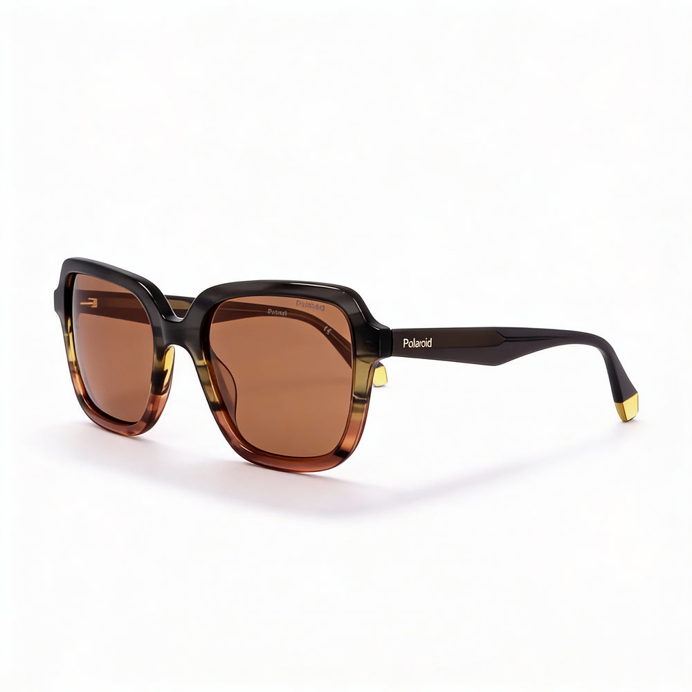 Polaroid Pld 4095/S/X Women's Plastic Gray Orange Frame Copper Polarized UV Protection Sunglasses 53mm