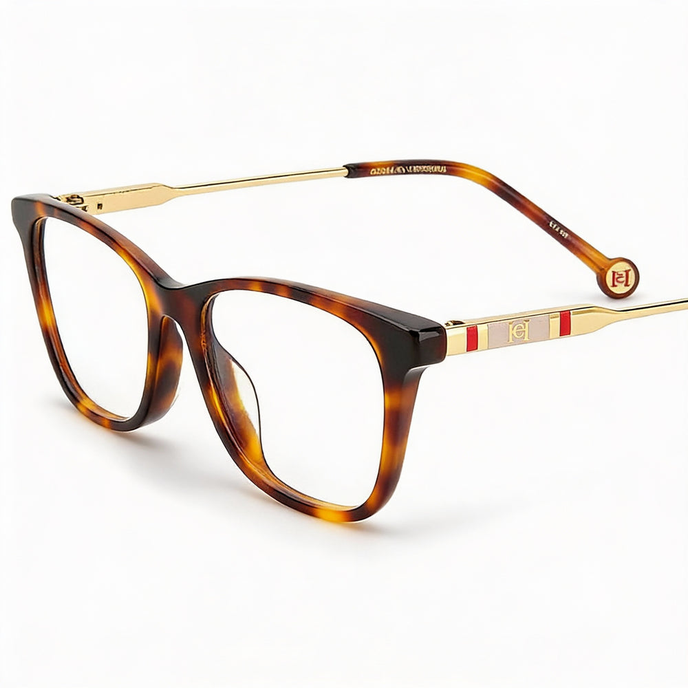 Monturas ópticas unisex modernas de acetato color Habana de Carolina Herrera, 52-17-145