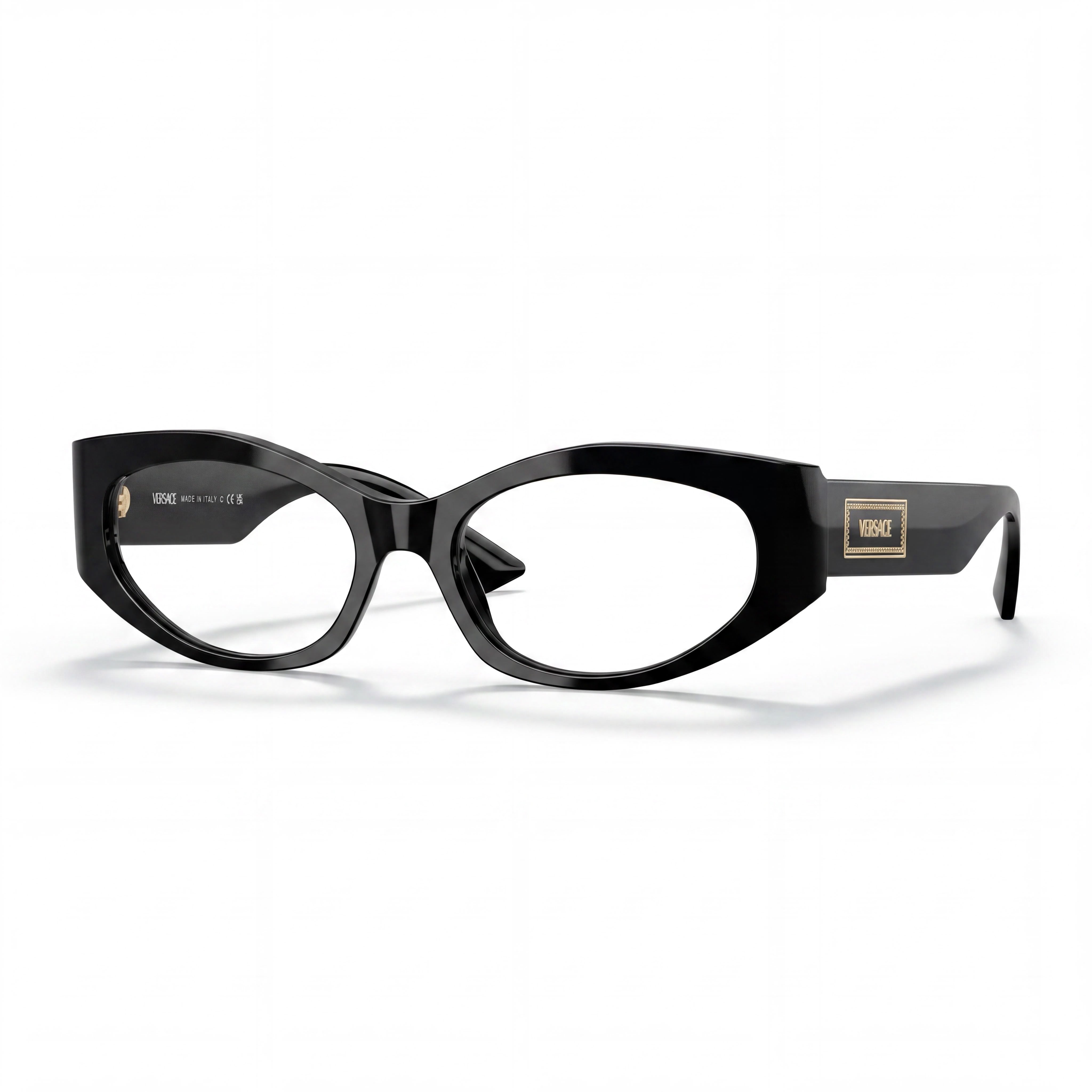Montura óptica Versace Classic para mujer de acetato negro - Ancho de la lente 51mm, Puente 17mm, Longitud de la patilla 140mm, Photo 1