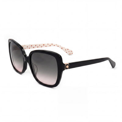 kate spade new york Wilhemina/S Gafas de sol de plástico rosa sombreado verde negro para mujer con protección UV 300, listas para receta, 55 mm