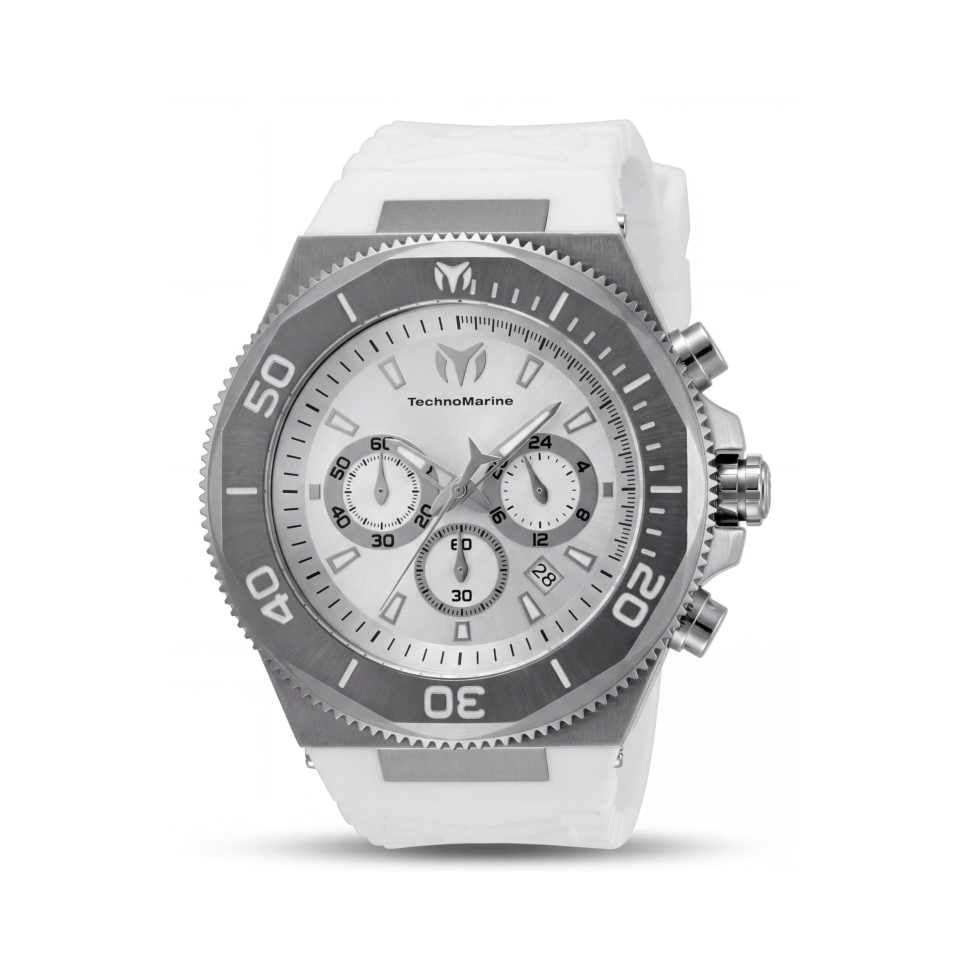 Technomarine Manta TM-224015 Men's Stainless Steel Quartz Chronograph Watch with Silicone Strap, Silver, 49mm, Photo 1
